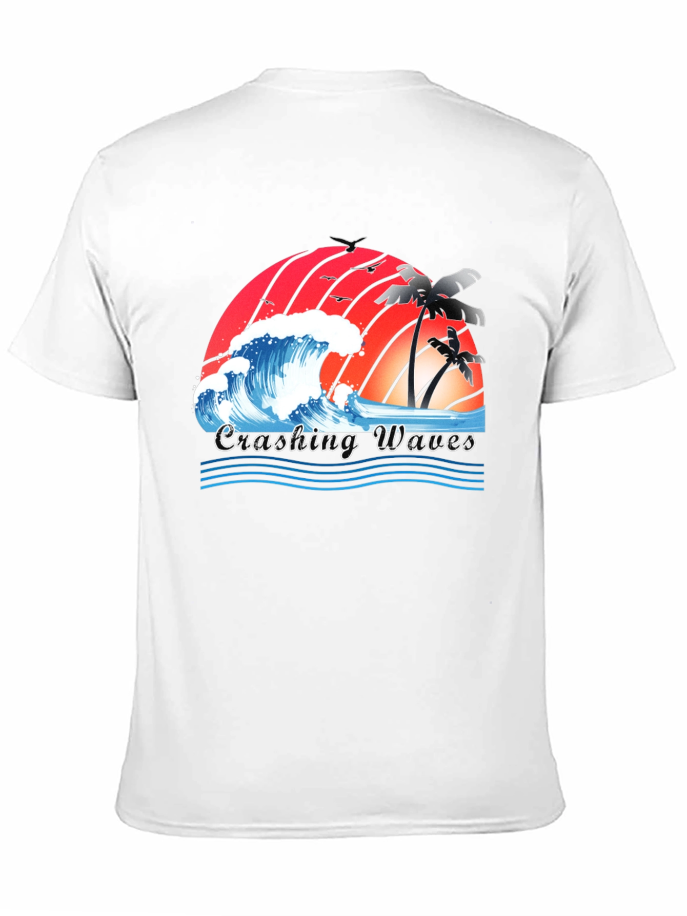 Crashing Waves Graphic Tee - Tropical Beach Vibes