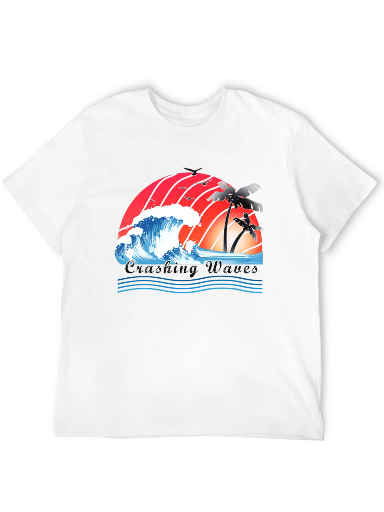 Crashing Waves Graphic Tee - Tropical Beach Vibes