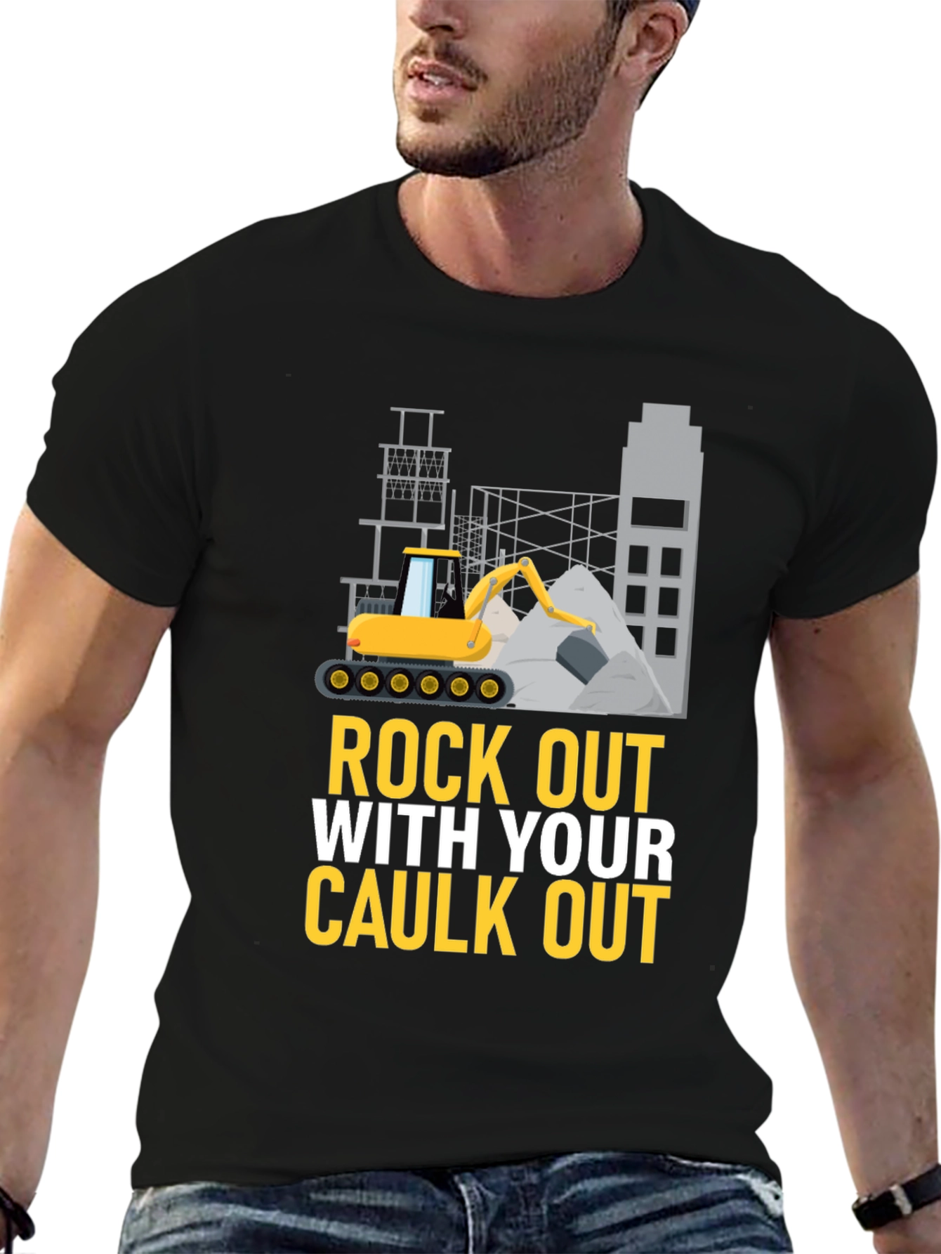 Rock Out With Your Caulk Out Mens Black T-Shirt