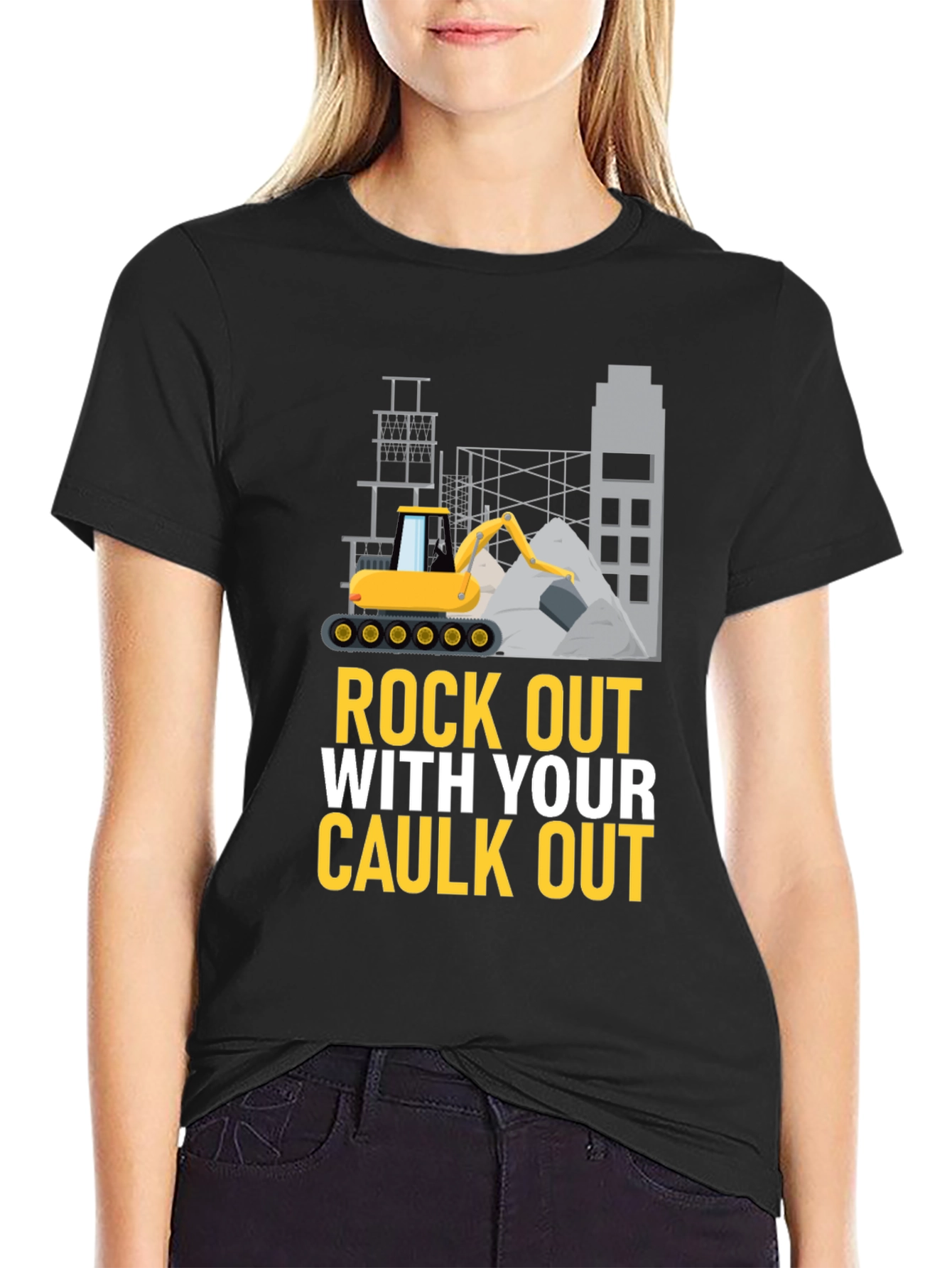 Rock Out With Your Caulk Out Mens Black T-Shirt