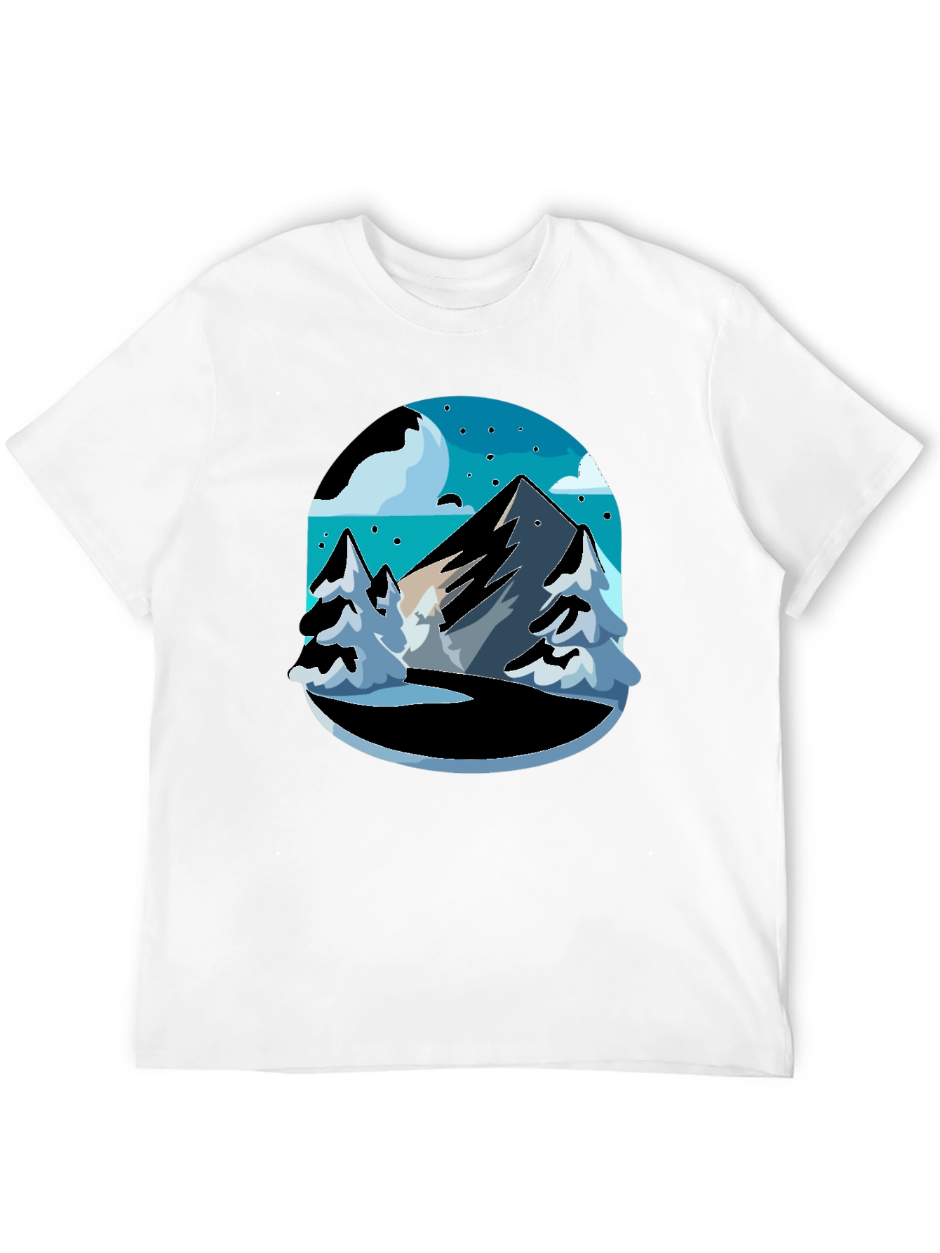 Mountain Scene Black Tee - Adventure Ready!