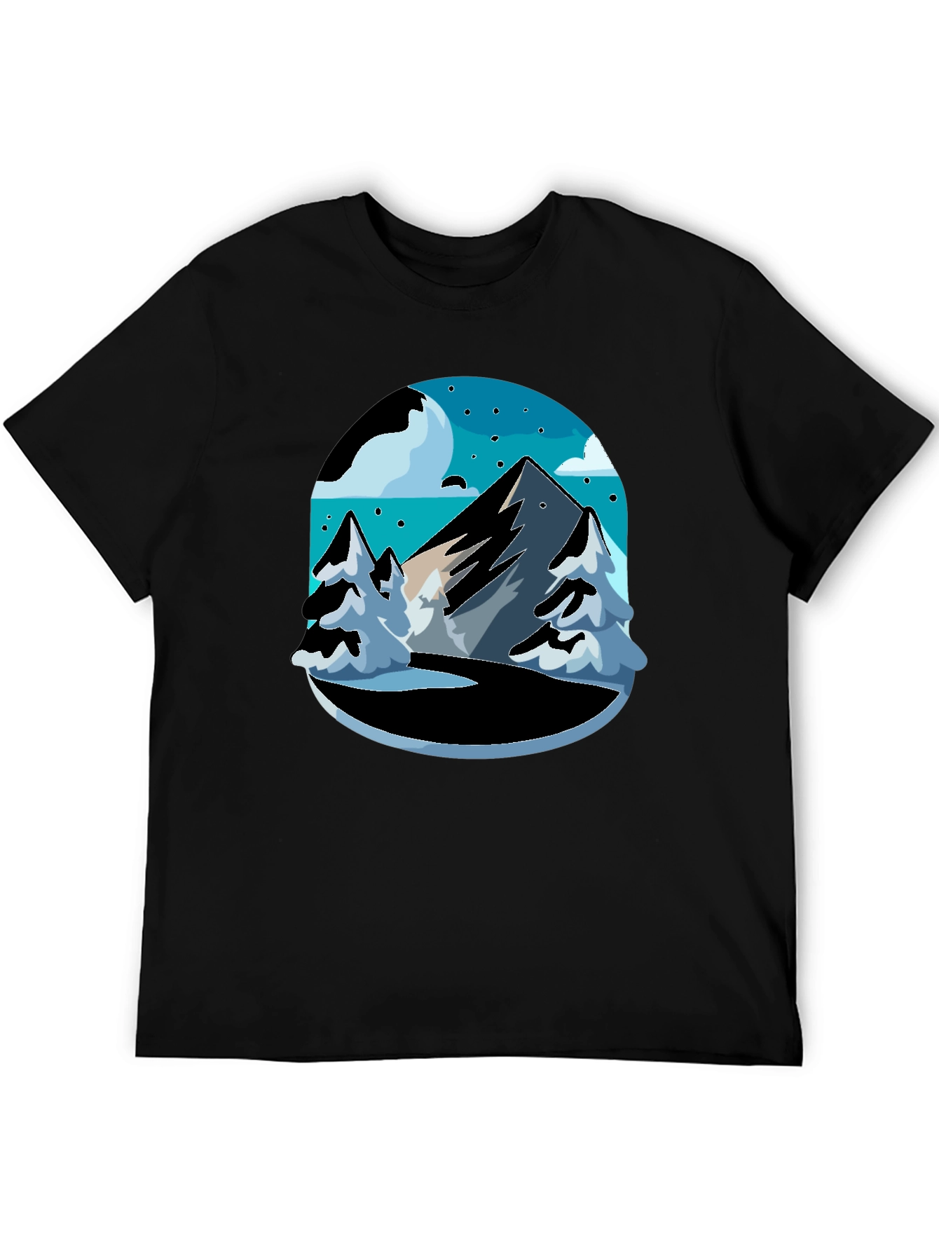 Mountain Scene Black Tee - Adventure Ready!