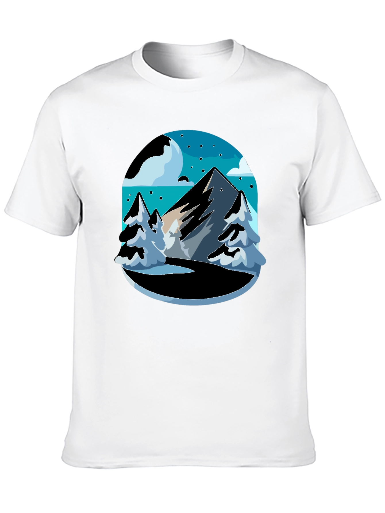 Mountain Scene Black Tee - Adventure Ready!