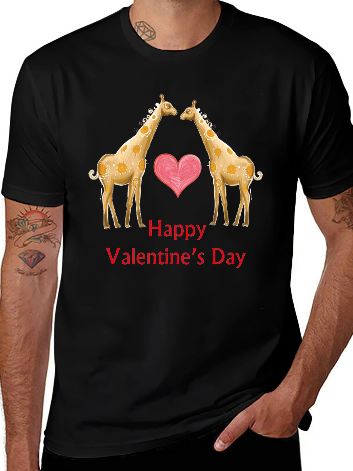 Valentines Day Giraffe Love T-Shirt