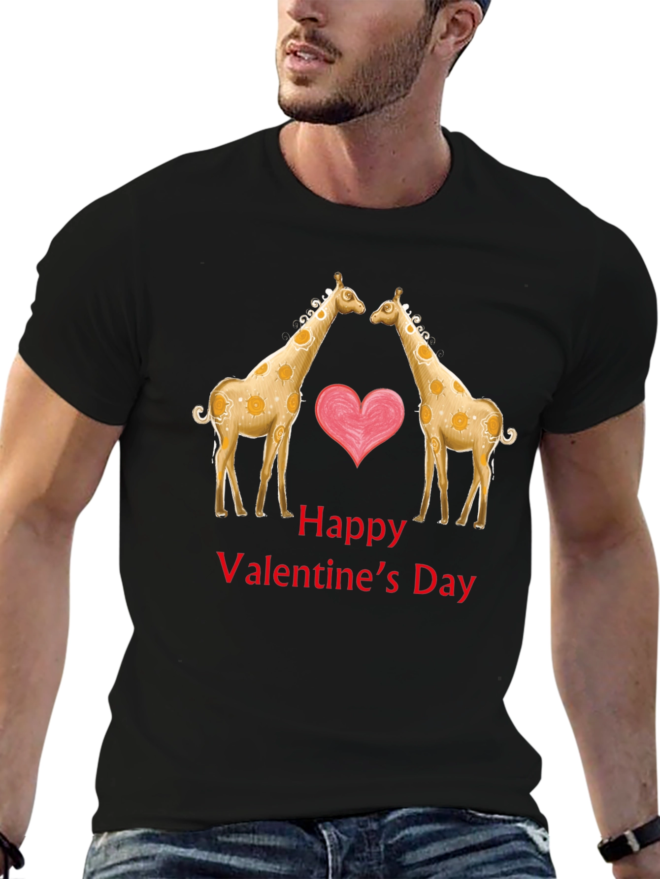 Valentines Day Giraffe Love T-Shirt