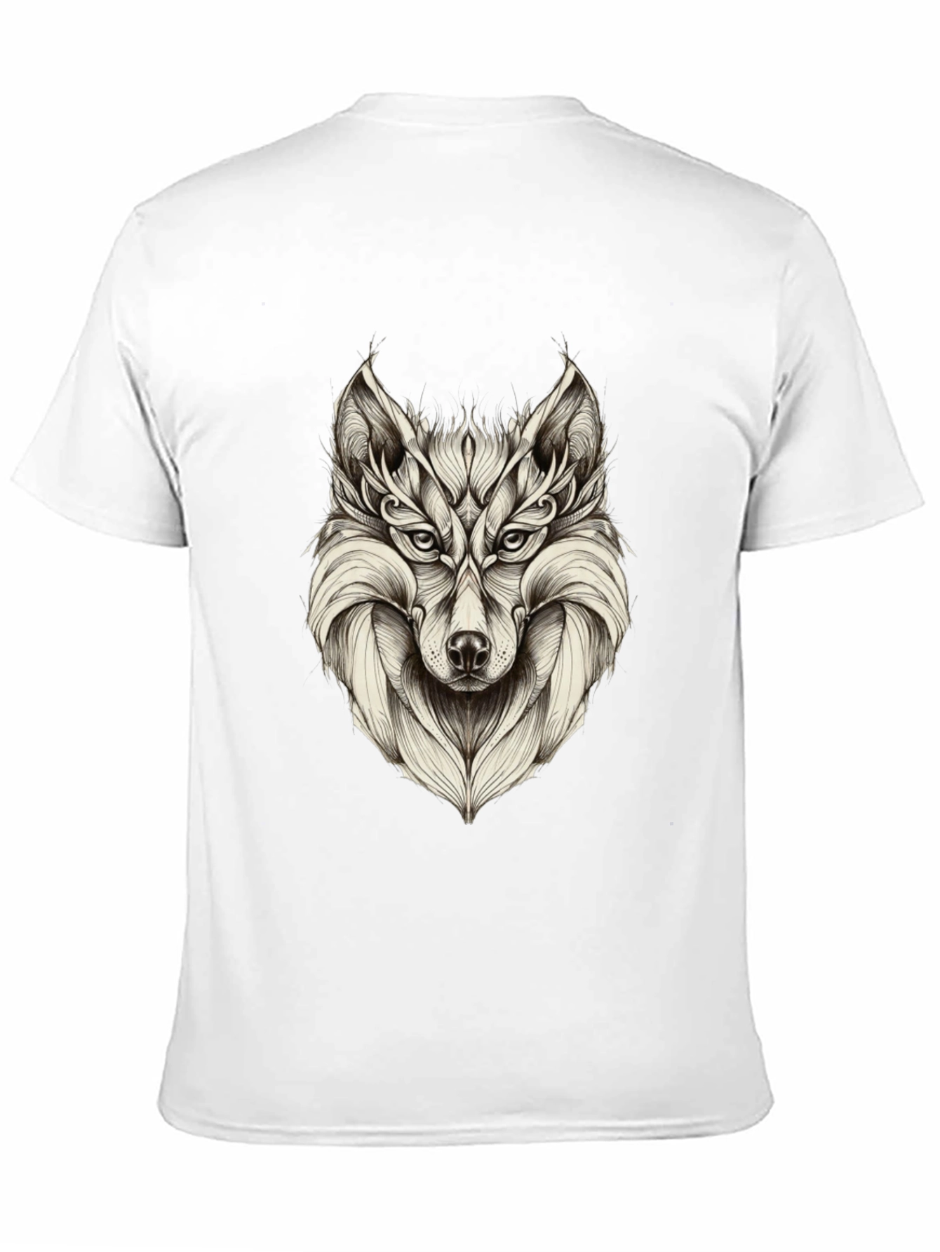 Mens Black Wolf Graphic Tee