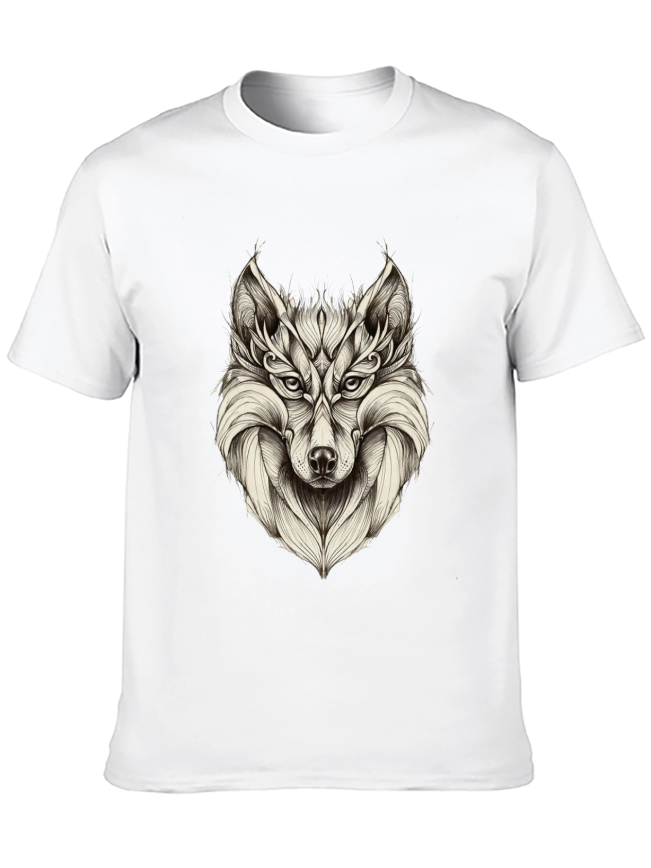Mens Black Wolf Graphic Tee