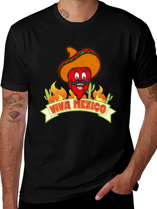 Viva Mexico T-Shirt - Chili Pepper with Sombrero