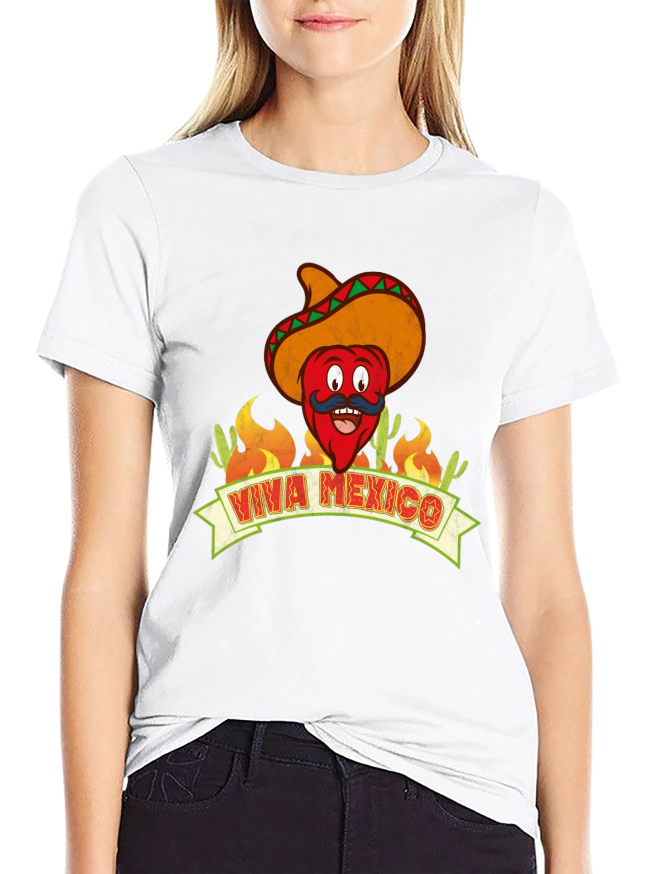 Viva Mexico T-Shirt - Chili Pepper with Sombrero