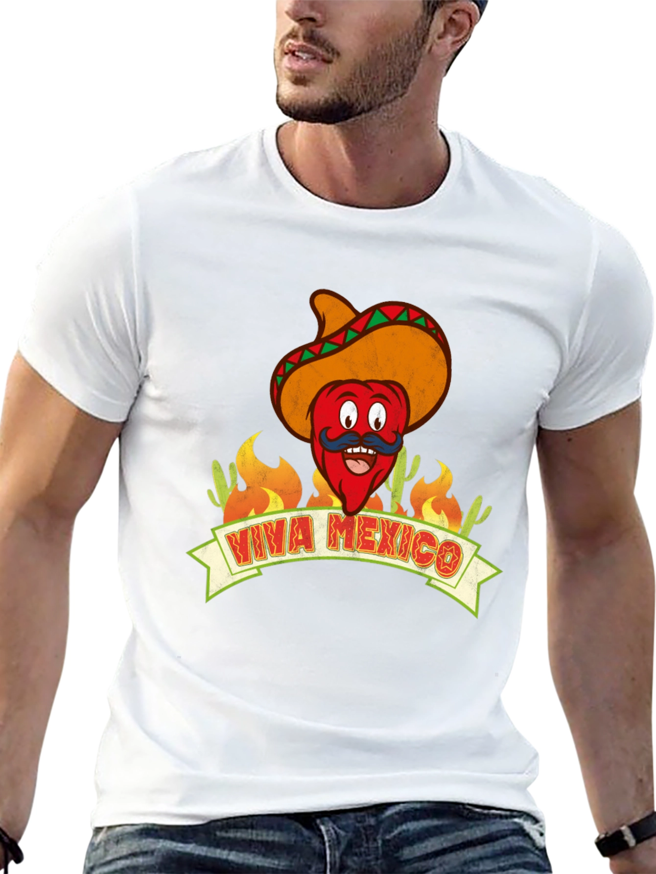 Viva Mexico T-Shirt - Chili Pepper with Sombrero