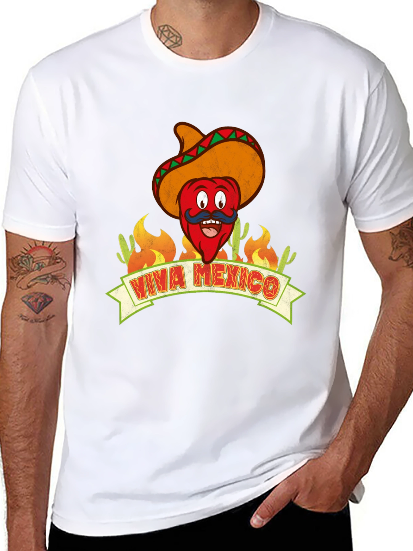 Viva Mexico T-Shirt - Chili Pepper with Sombrero