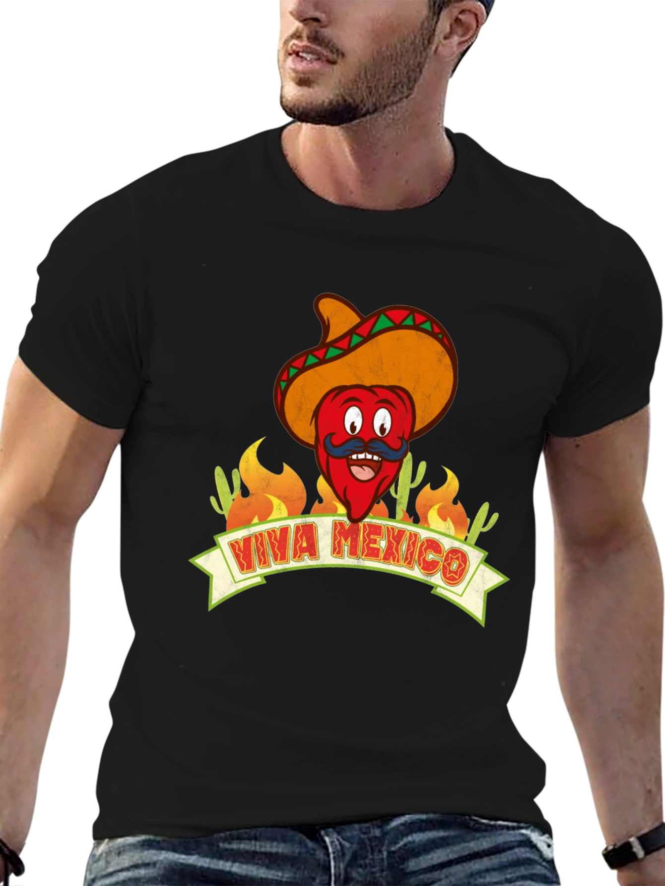 Viva Mexico T-Shirt - Chili Pepper with Sombrero
