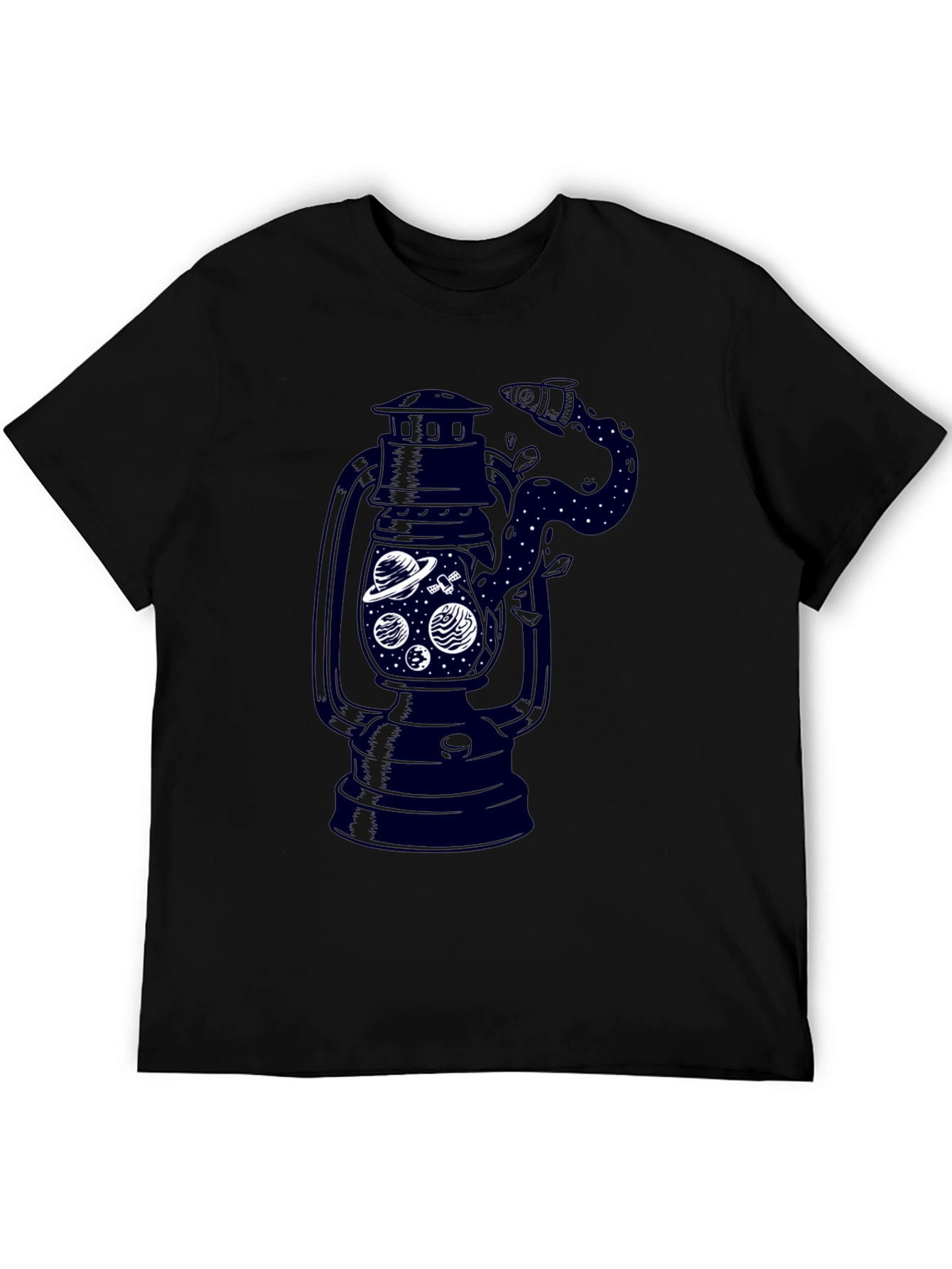 Mens Black Graphic T-Shirt - Lantern Space Design