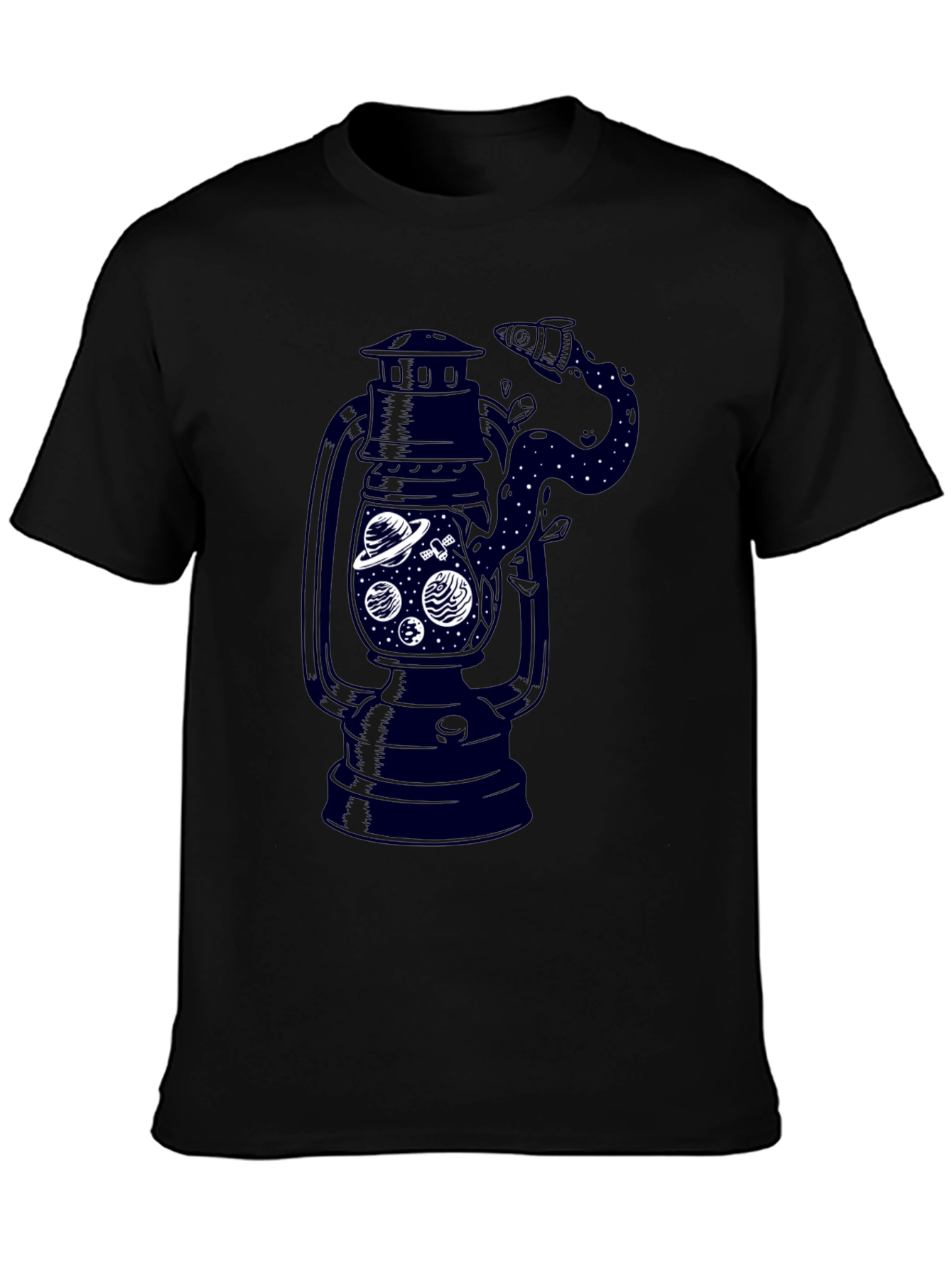 Mens Black Graphic T-Shirt - Lantern Space Design