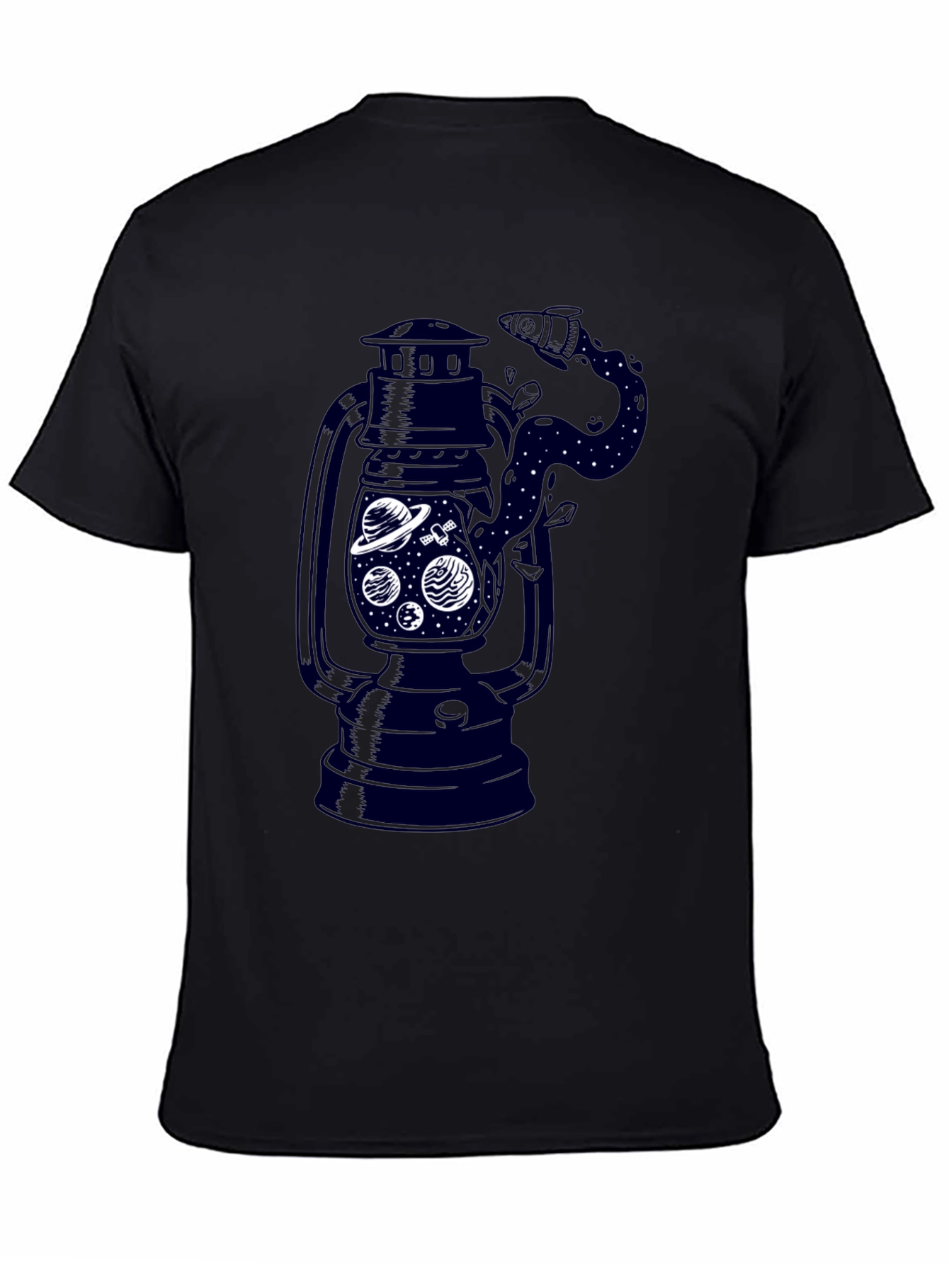 Mens Black Graphic T-Shirt - Lantern Space Design
