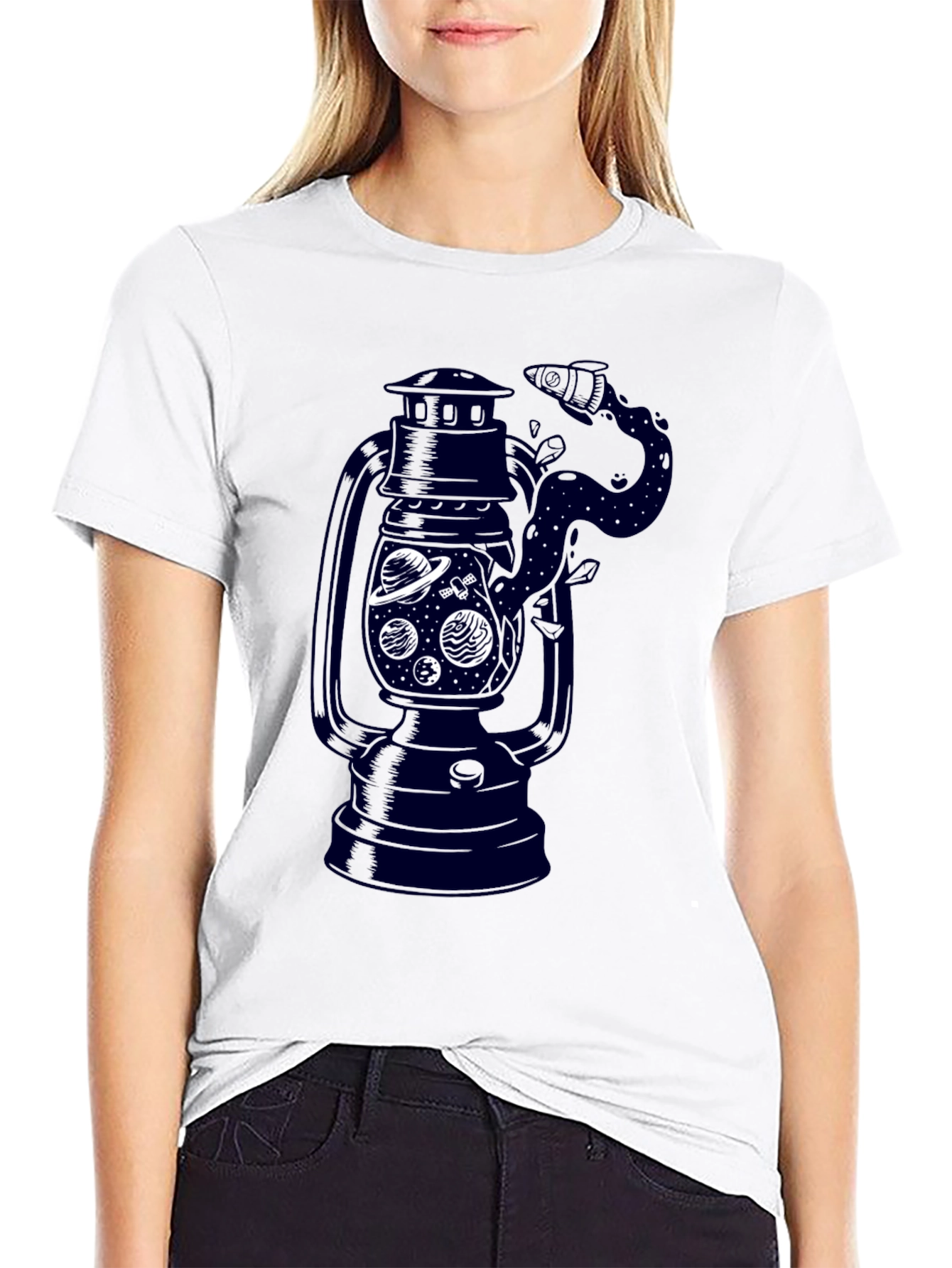 Mens Black Graphic T-Shirt - Lantern Space Design