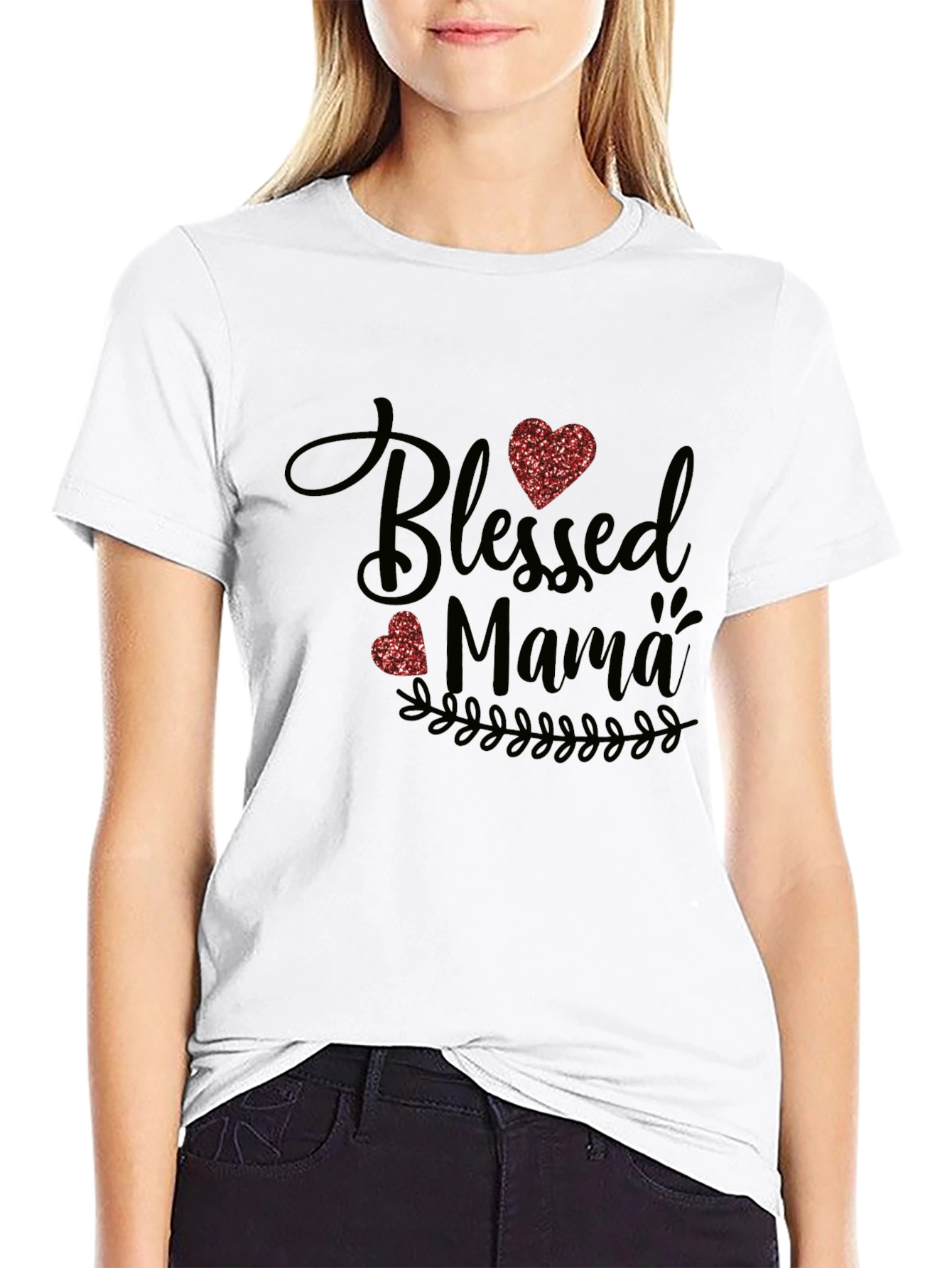 Blessed Mama Graphic Tee - Trendy Mom Shirt