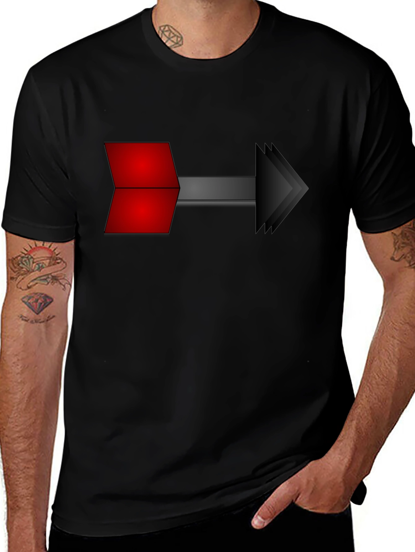 Arrow Graphic Black T-Shirt