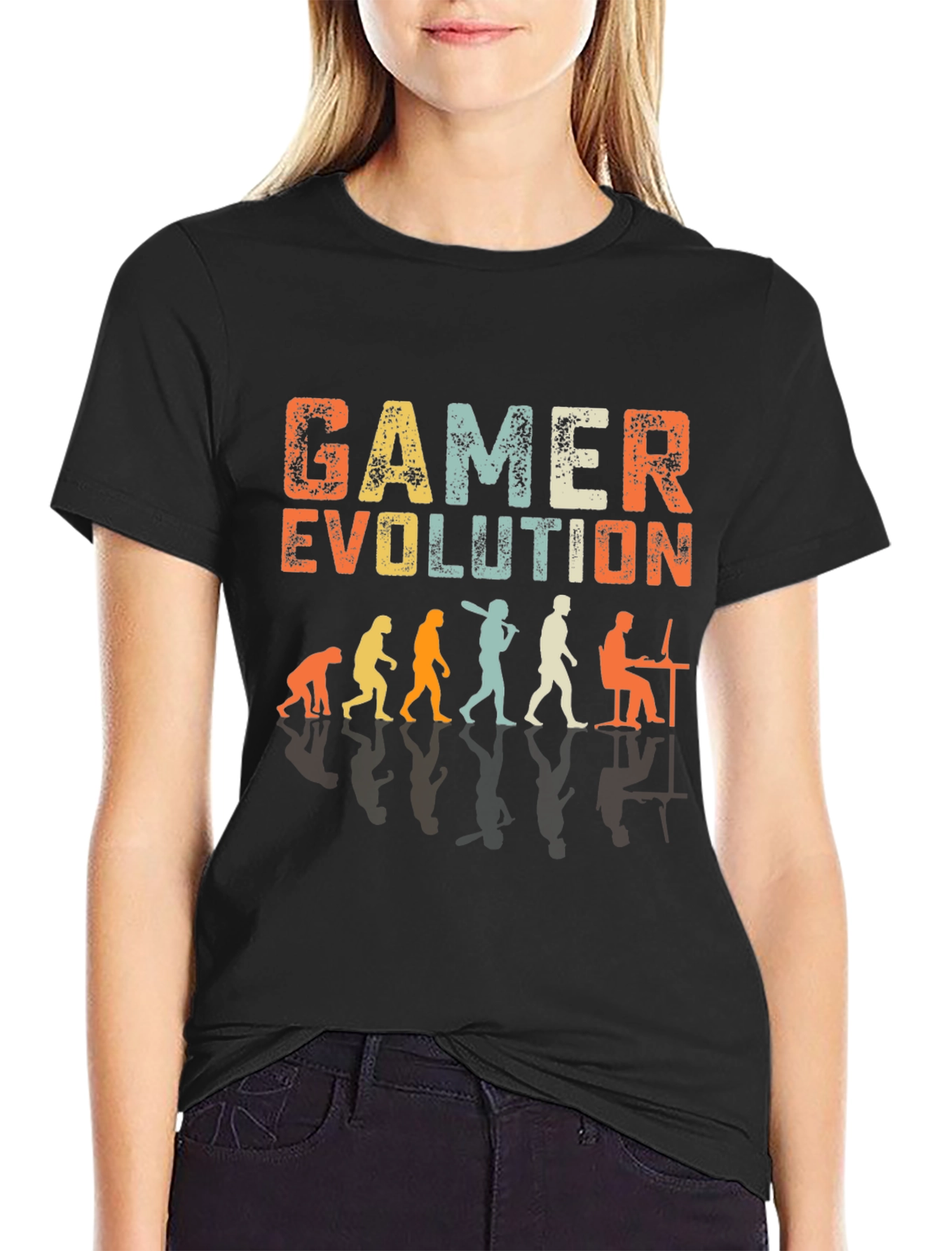 Gamer Evolution Graphic T-Shirt - Black Cotton Tee