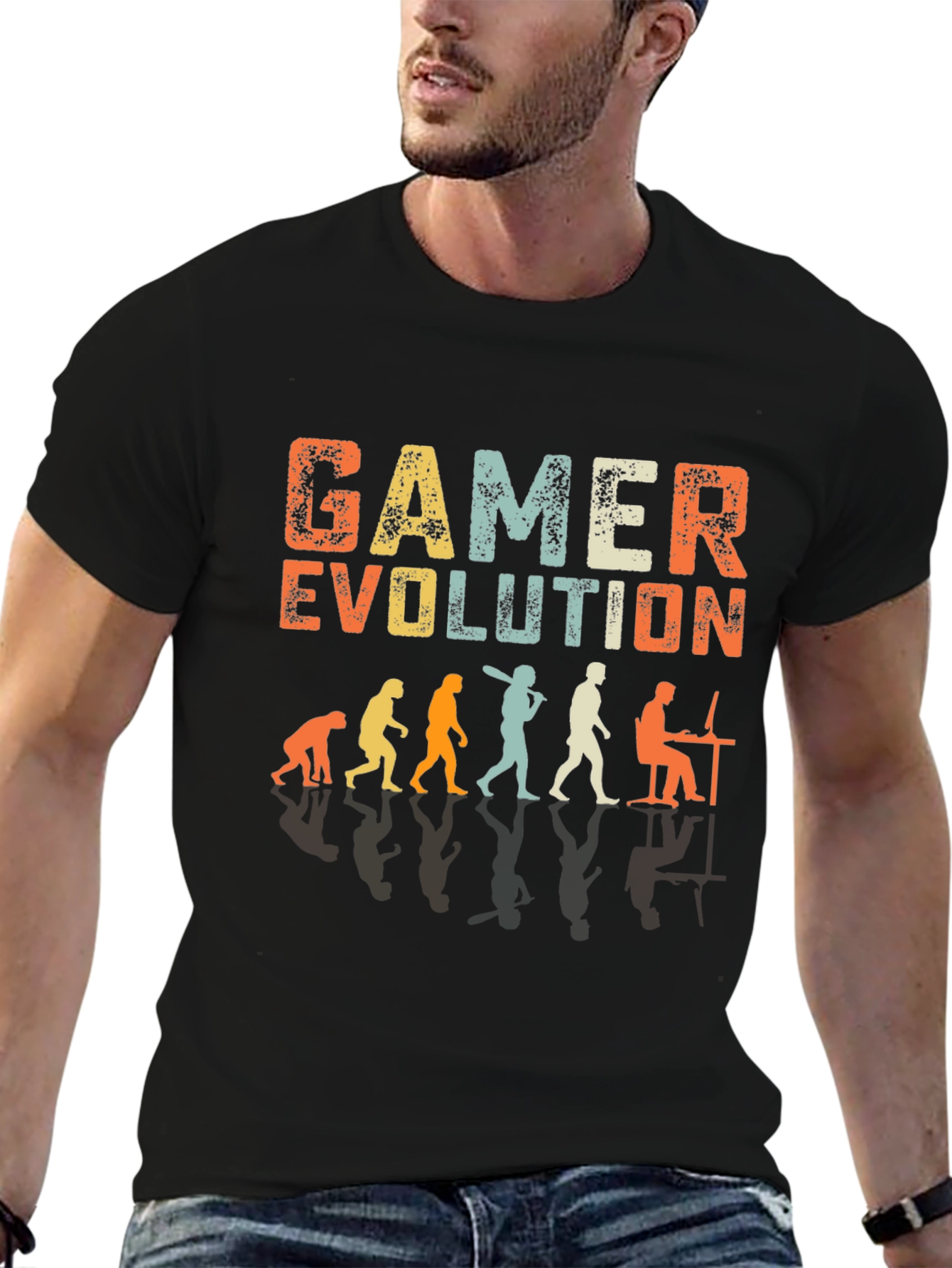 Gamer Evolution Graphic T-Shirt - Black Cotton Tee