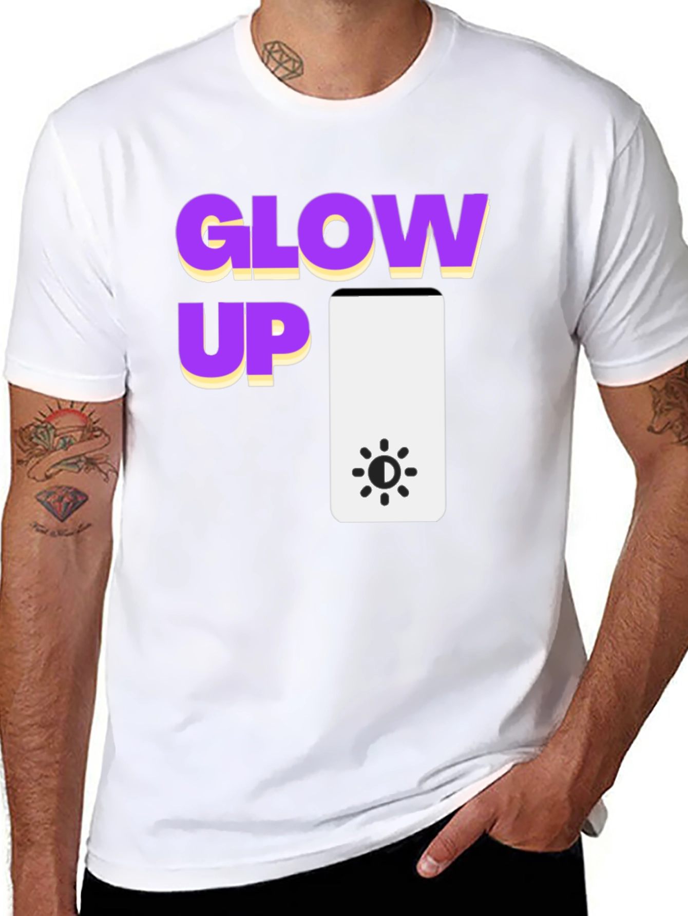 Glow Up Graphic Tee - Black Cotton T-Shirt