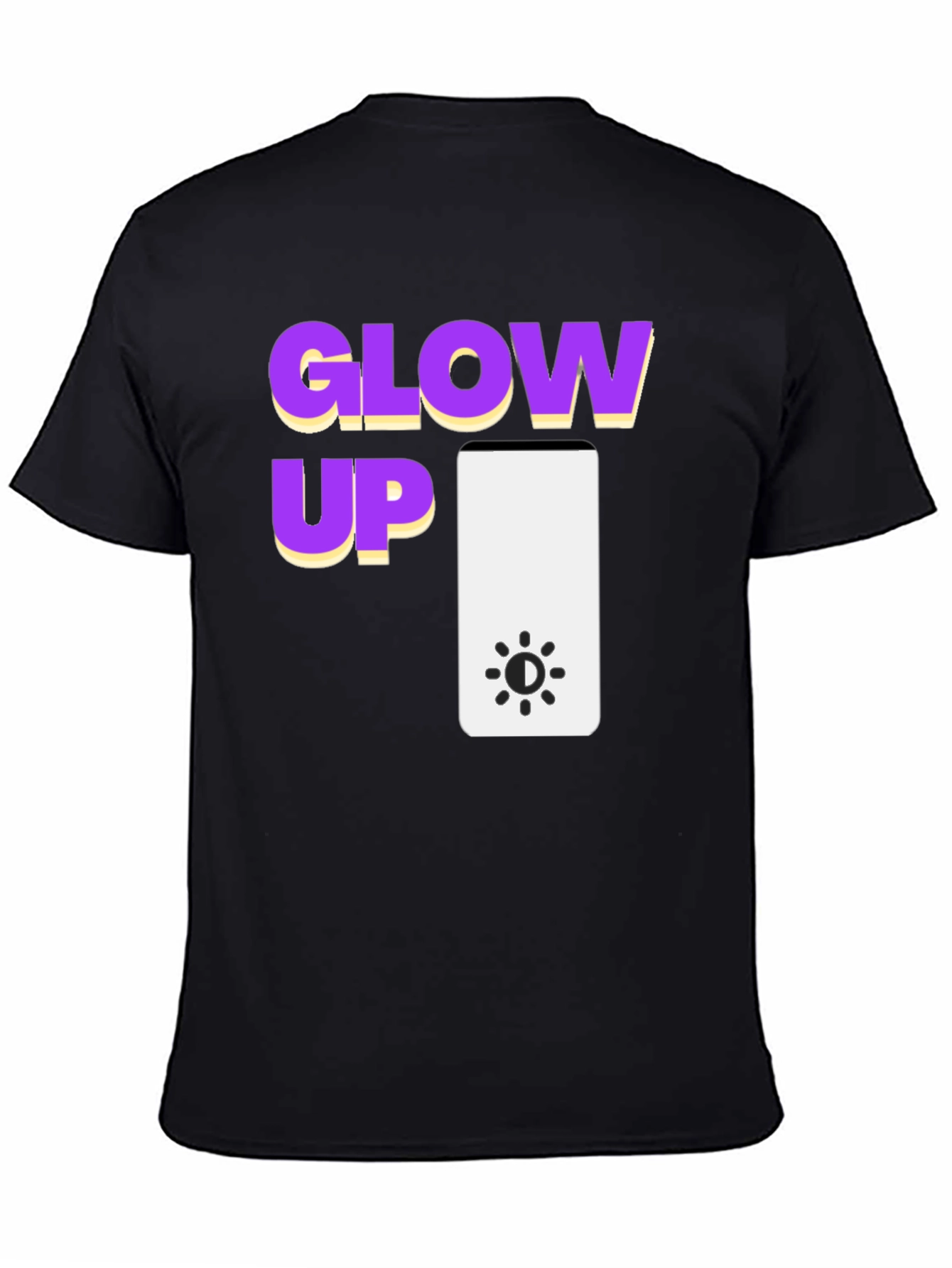 Glow Up Graphic Tee - Black Cotton T-Shirt