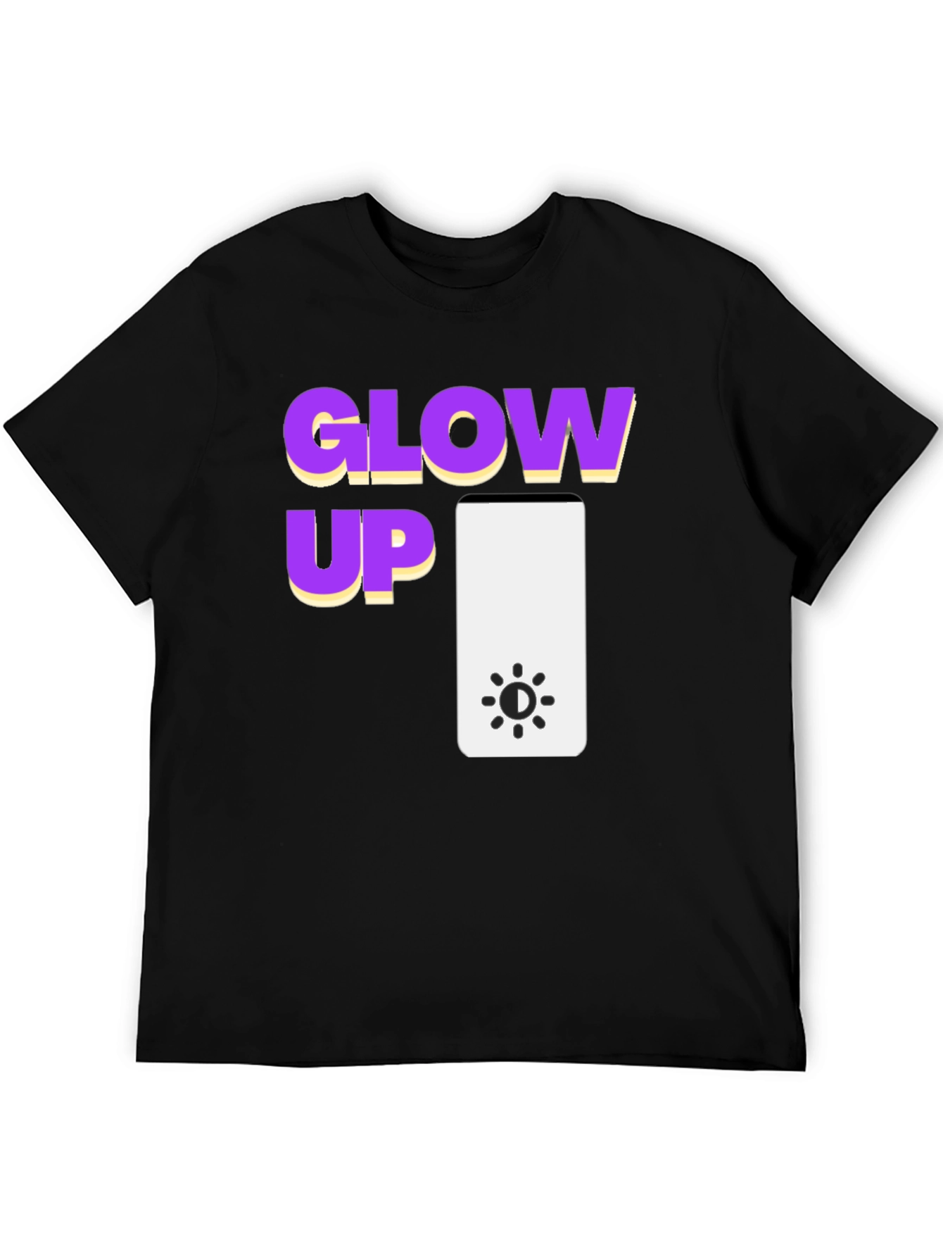 Glow Up Graphic Tee - Black Cotton T-Shirt