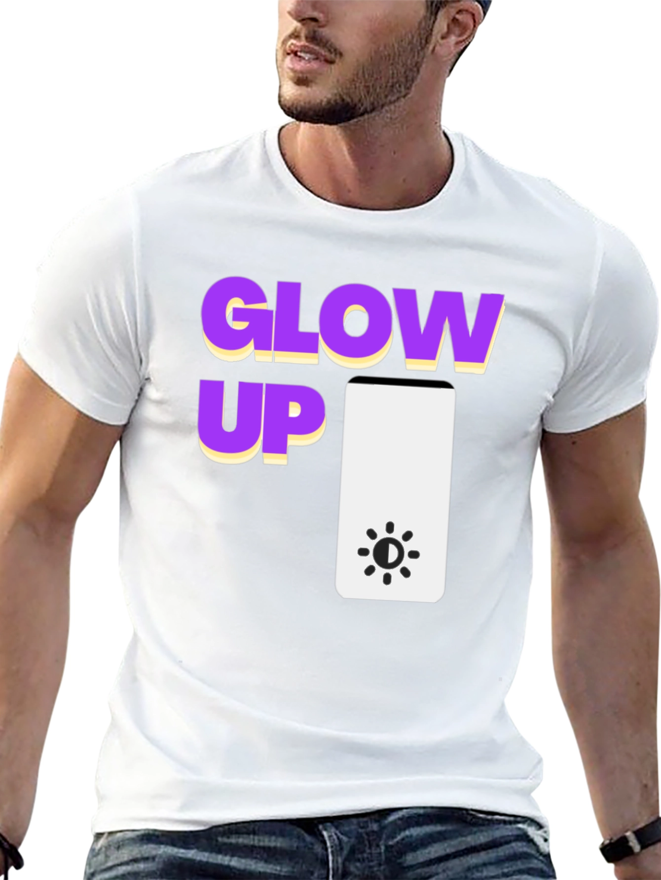 Glow Up Graphic Tee - Black Cotton T-Shirt