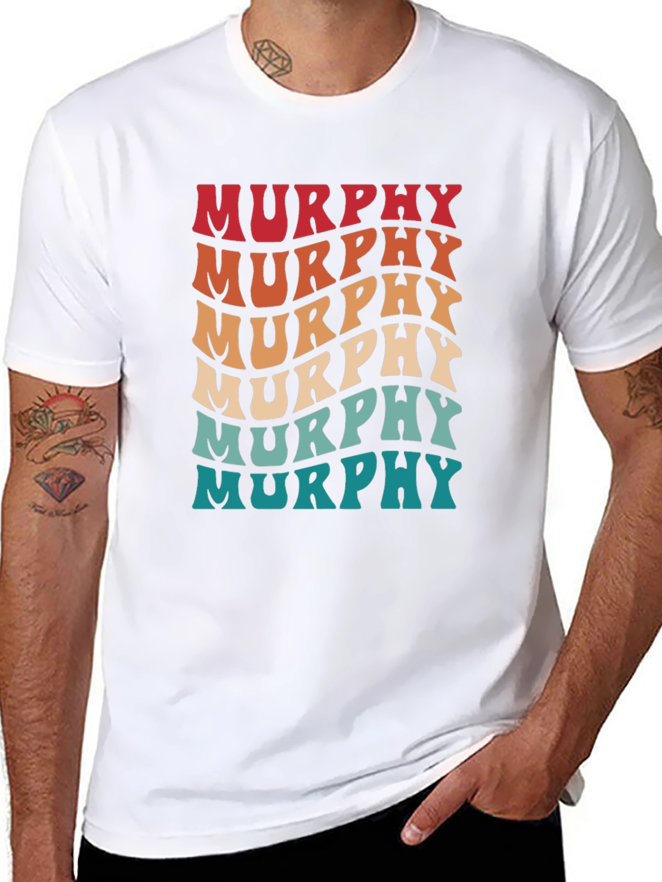 Retro Murphy Name T-Shirt - Groovy Personalized Design