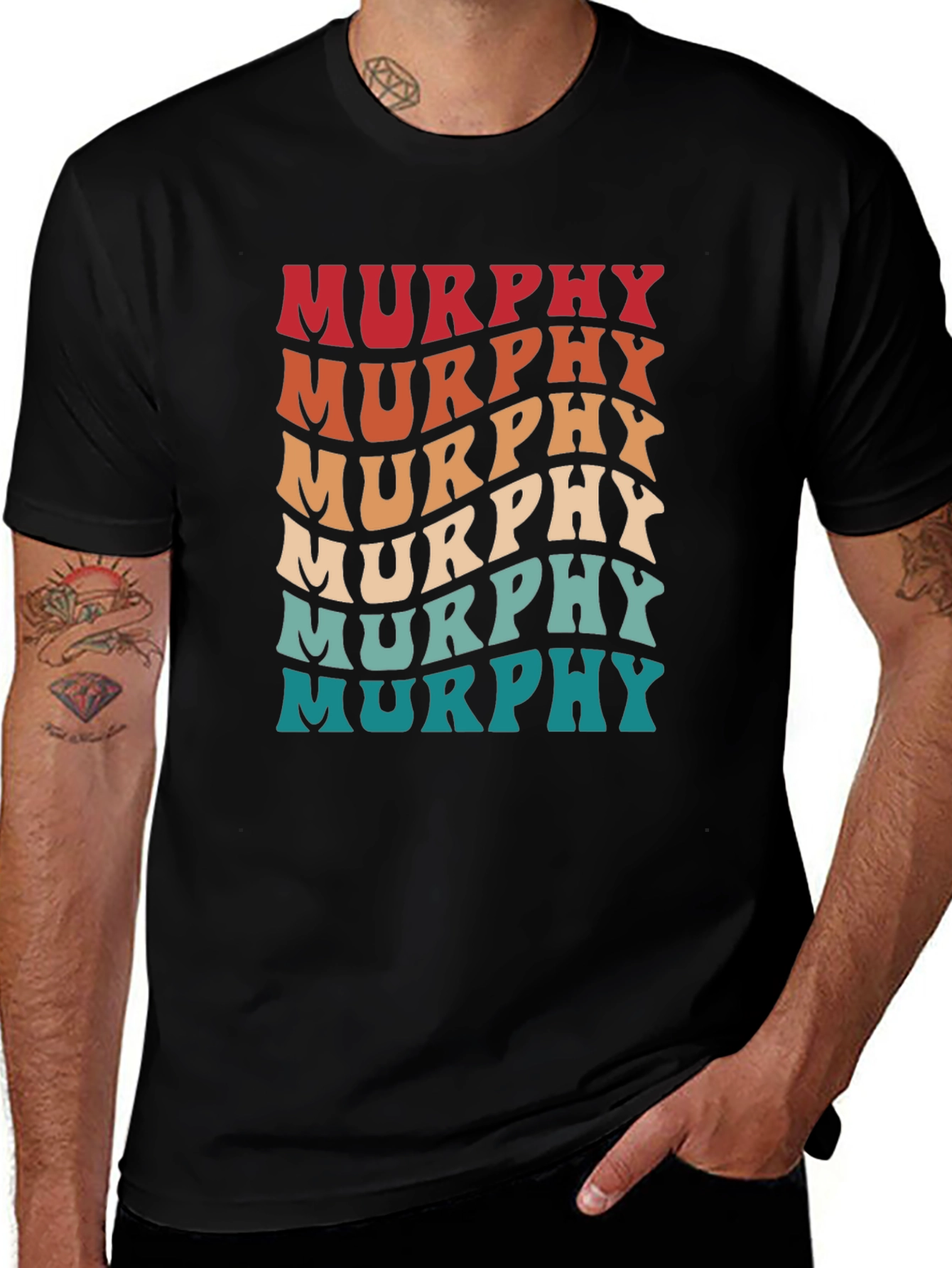 Retro Murphy Name T-Shirt - Groovy Personalized Design