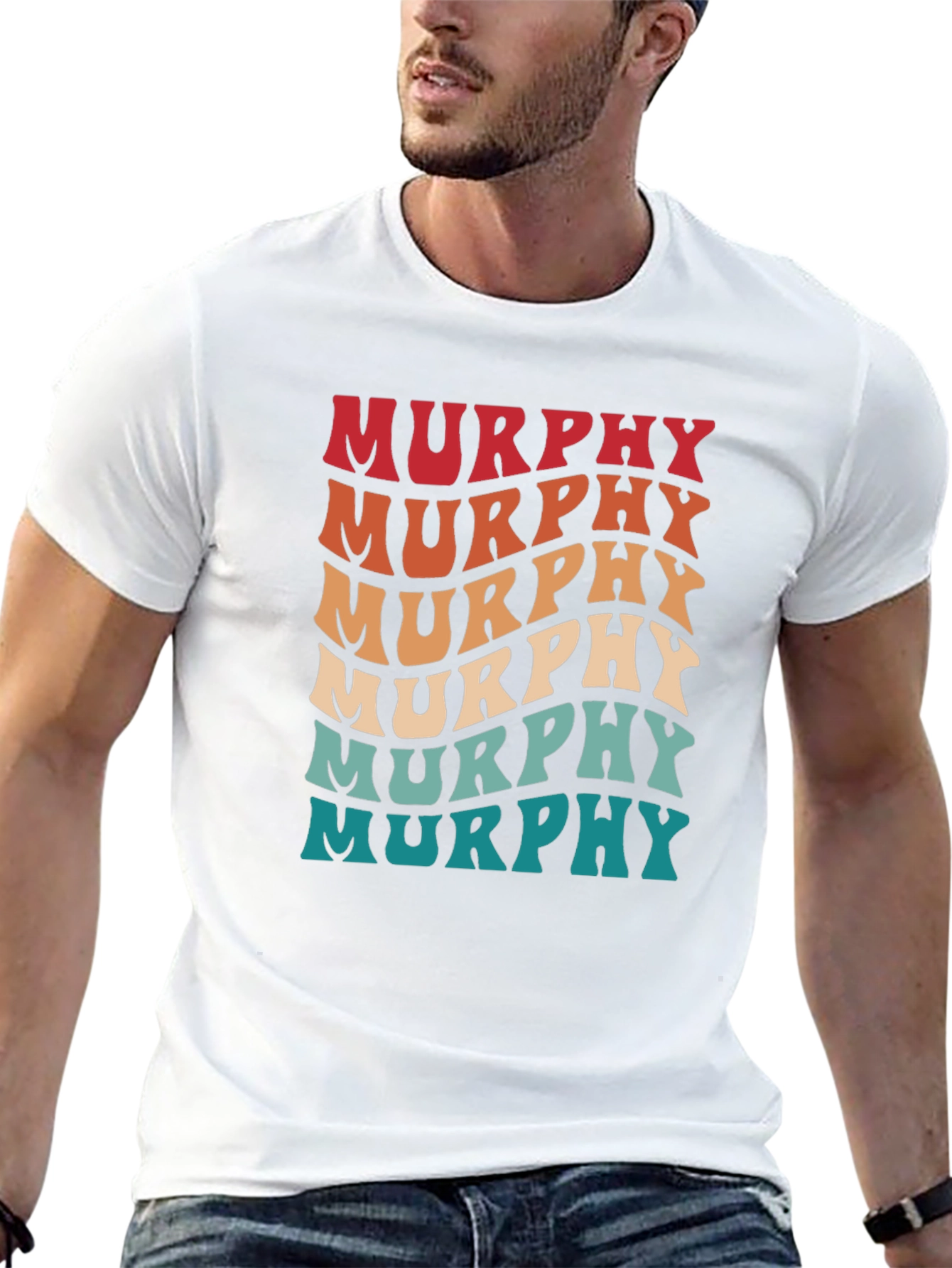 Retro Murphy Name T-Shirt - Groovy Personalized Design
