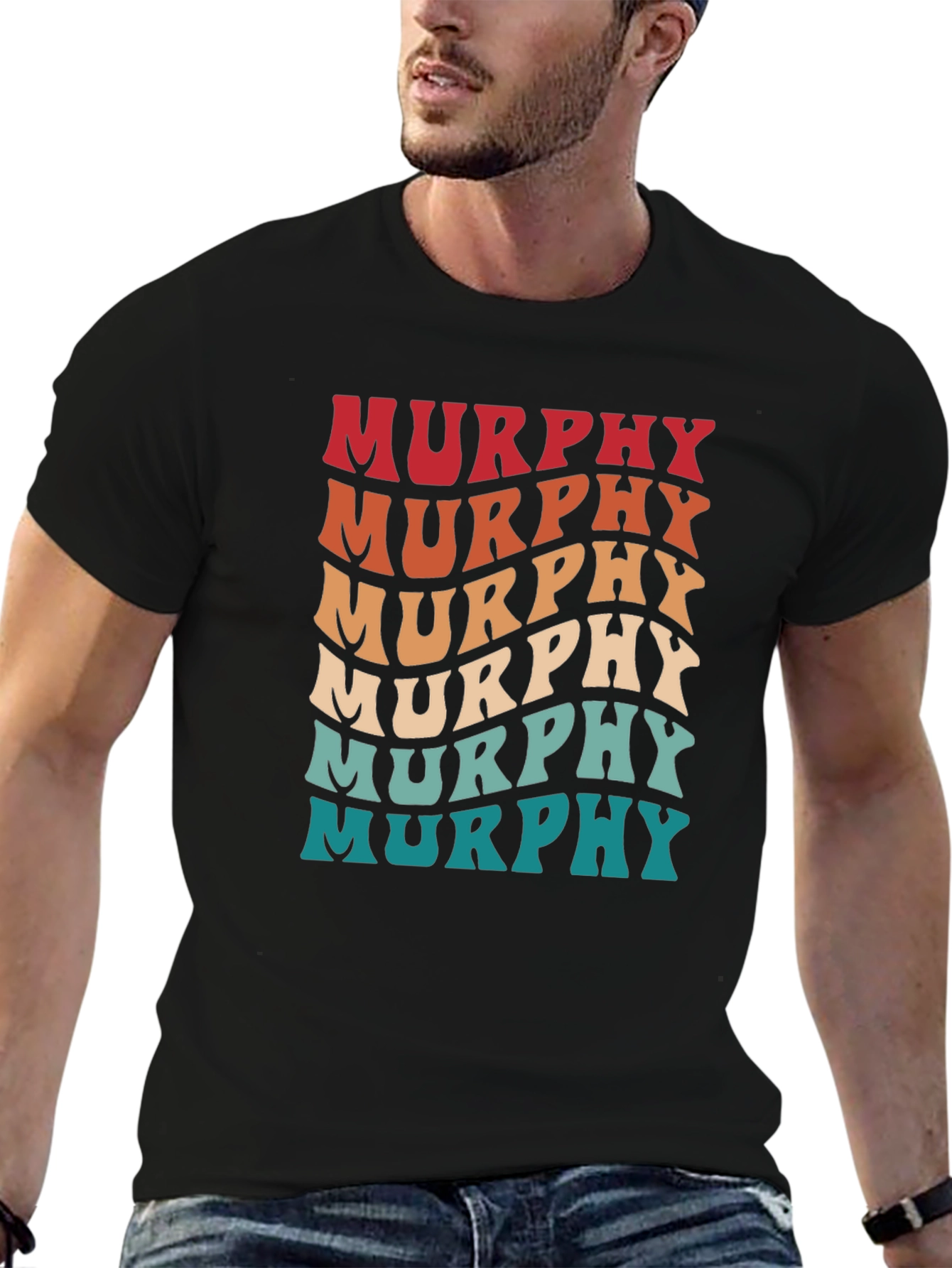 Retro Murphy Name T-Shirt - Groovy Personalized Design
