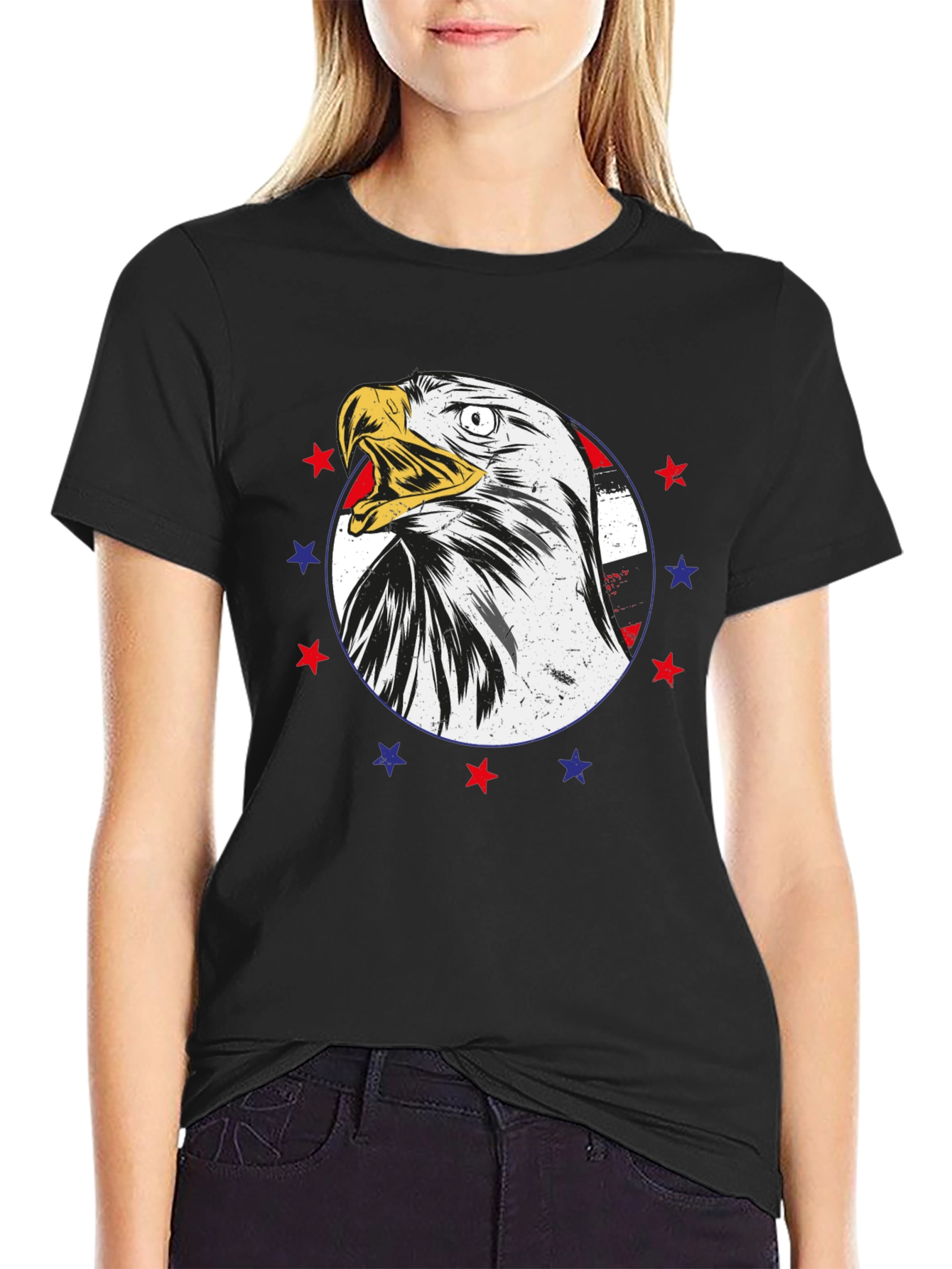 American Eagle Graphic T-Shirt Patriotic Design