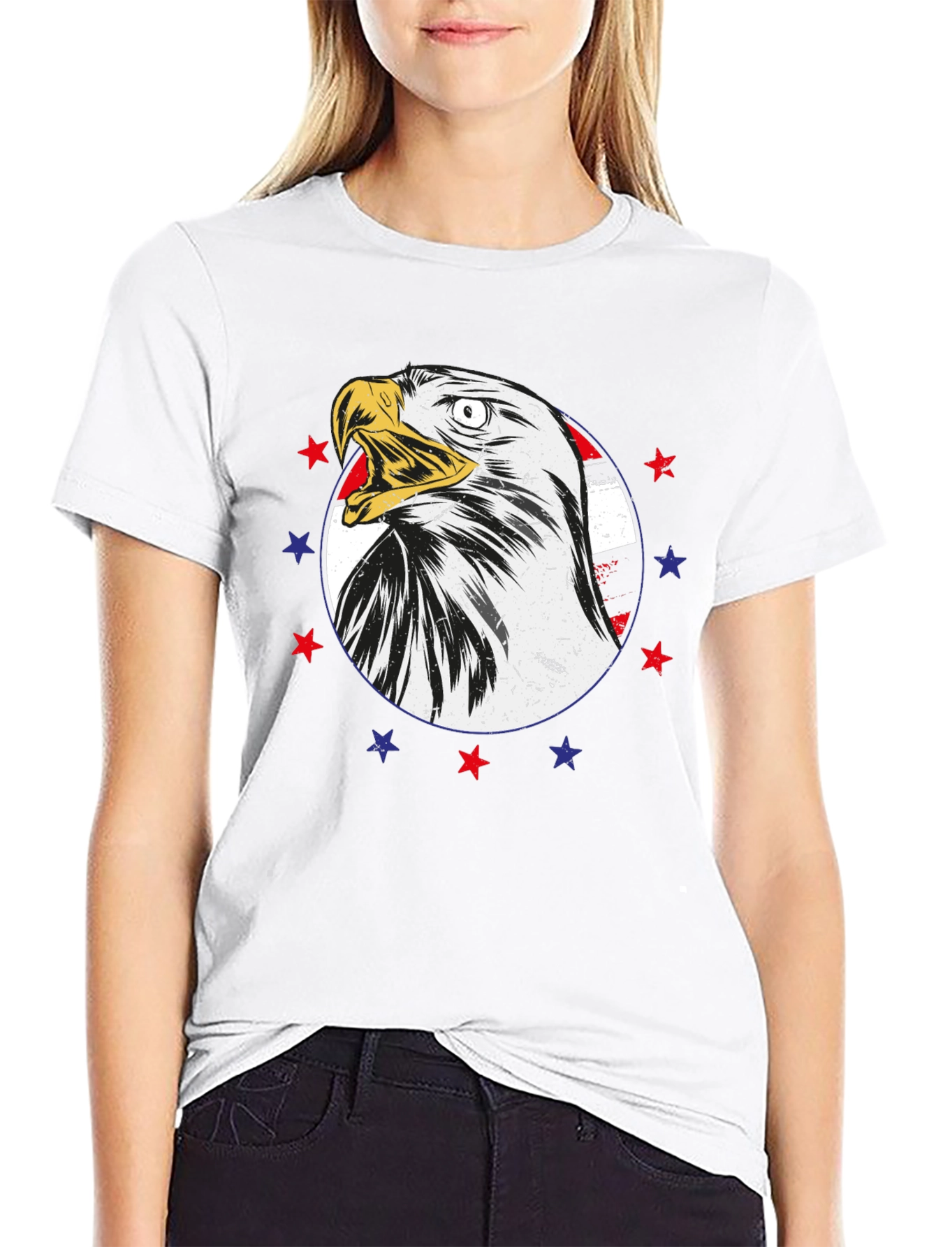 American Eagle Graphic T-Shirt Patriotic Design