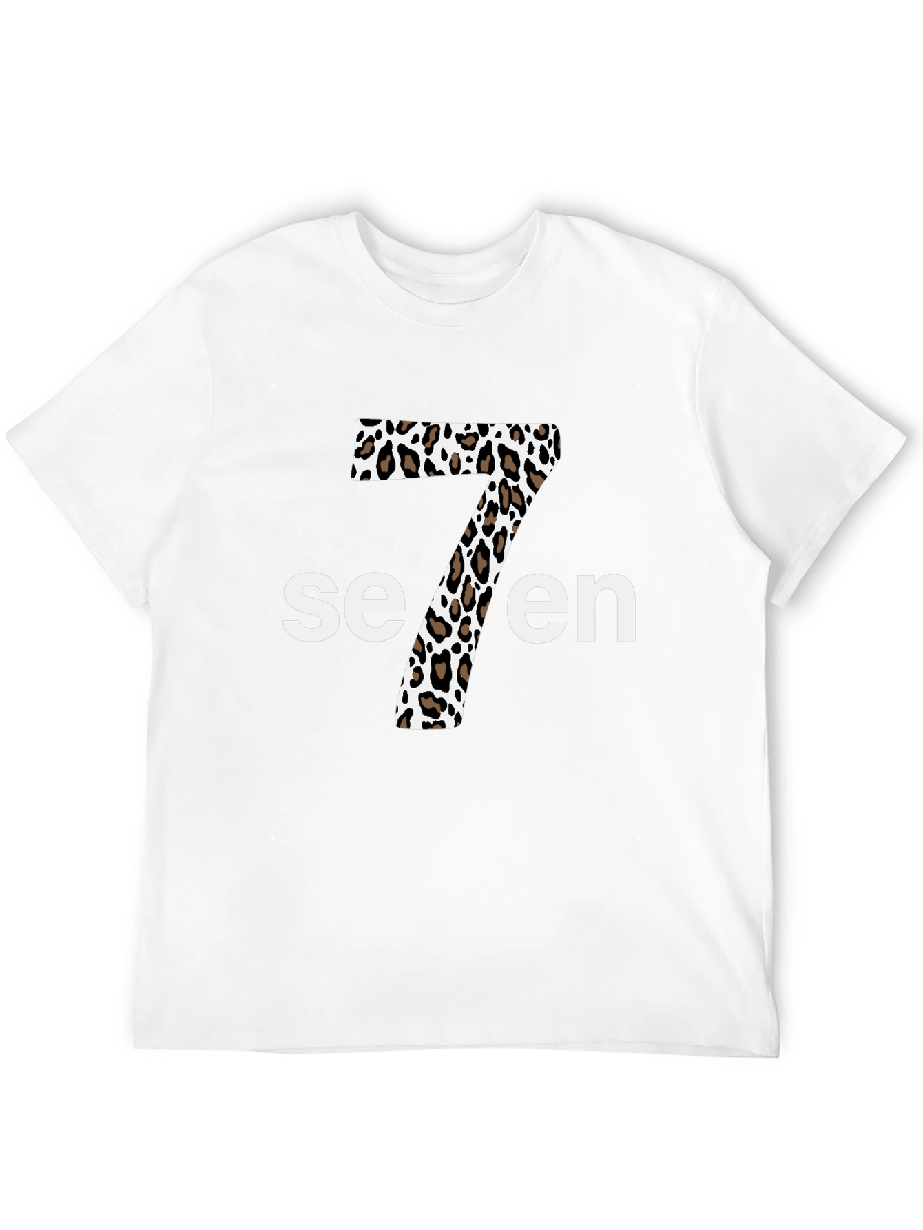 Leopard Print Seven T-Shirt - Stylish Graphic Tee