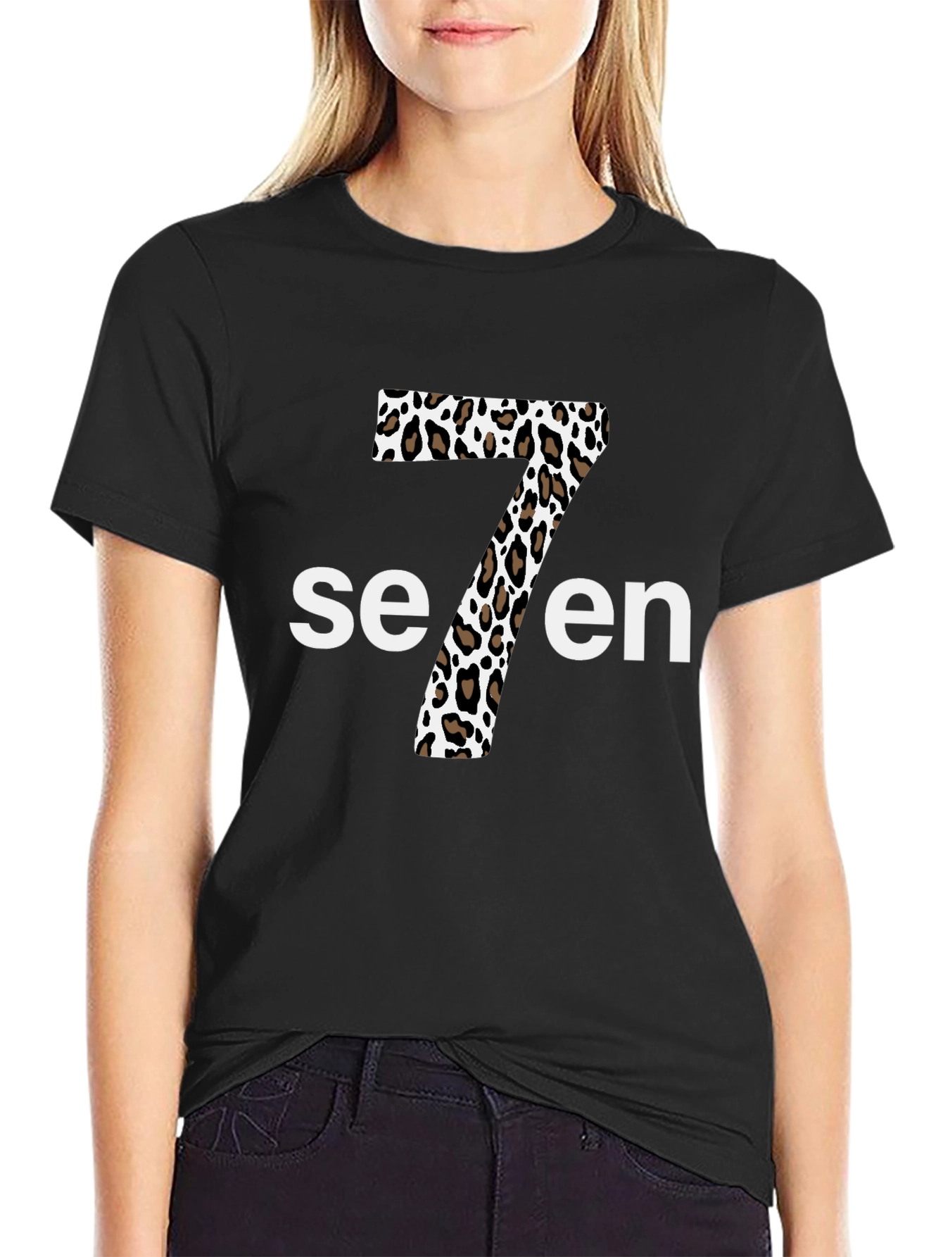Leopard Print Seven T-Shirt - Stylish Graphic Tee