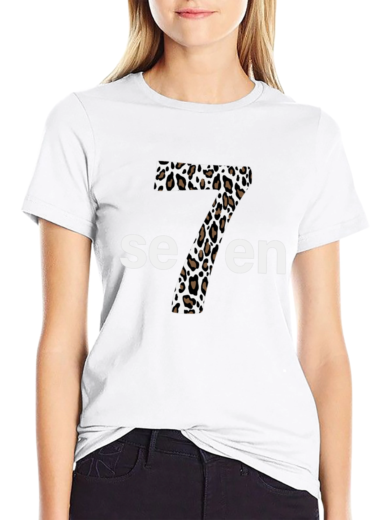 Leopard Print Seven T-Shirt - Stylish Graphic Tee