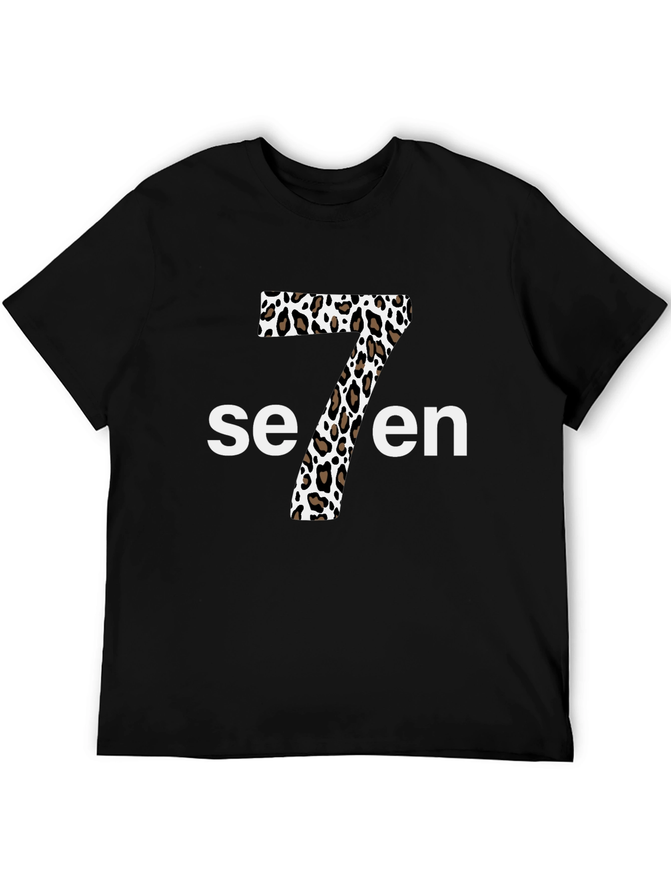 Leopard Print Seven T-Shirt - Stylish Graphic Tee