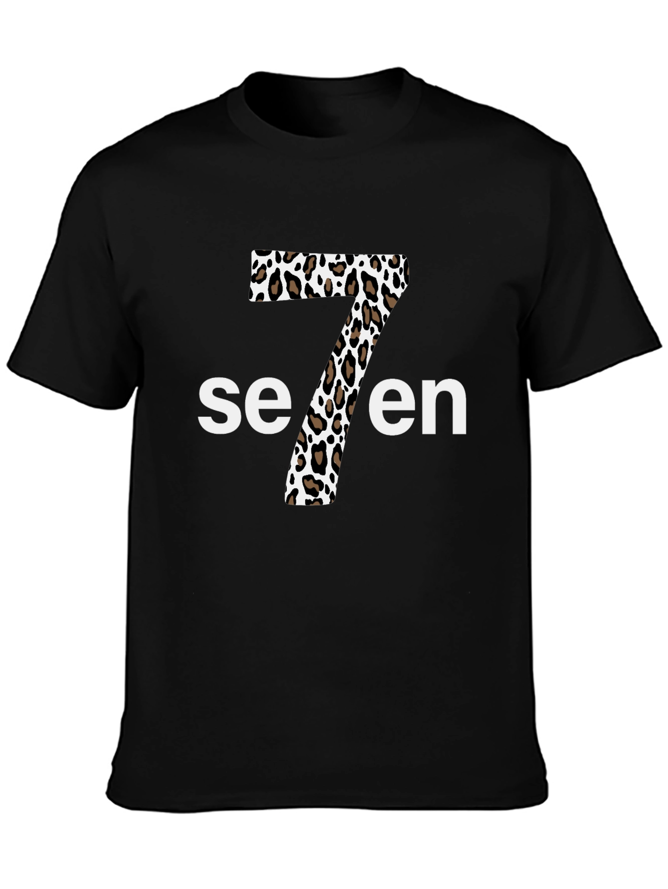Leopard Print Seven T-Shirt - Stylish Graphic Tee