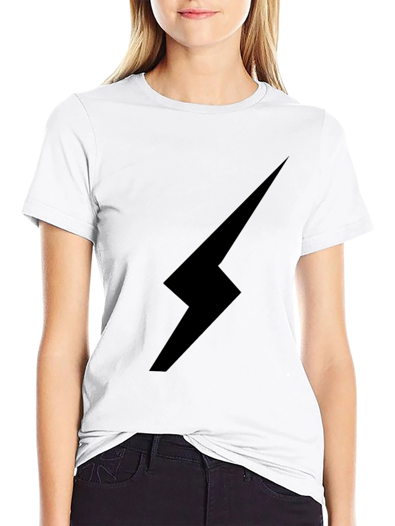 Black Lightning Bolt Graphic Tee - Stylish & Edgy