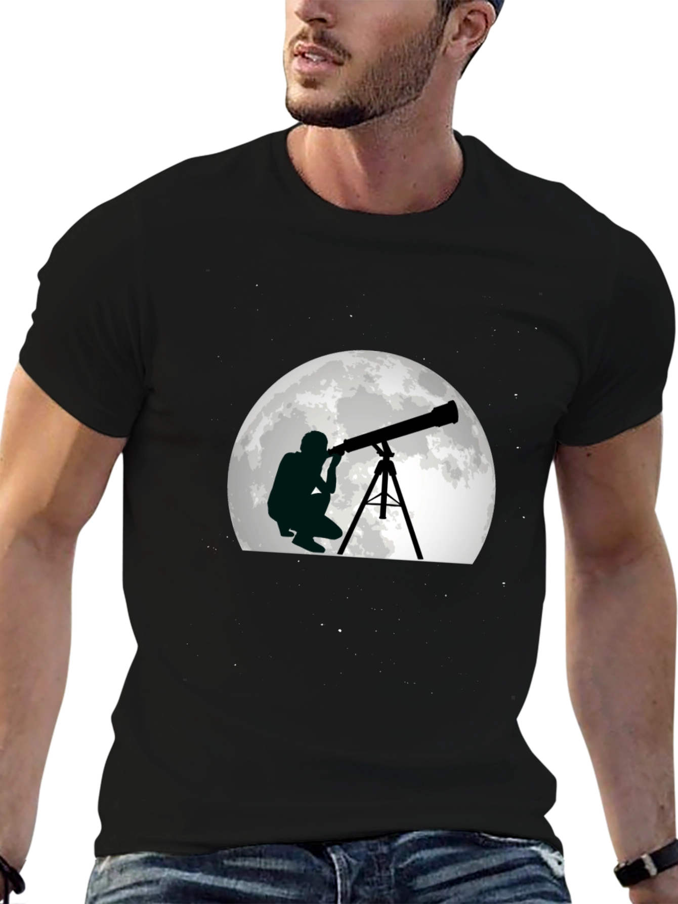Telescope Stargazer Graphic T-Shirt