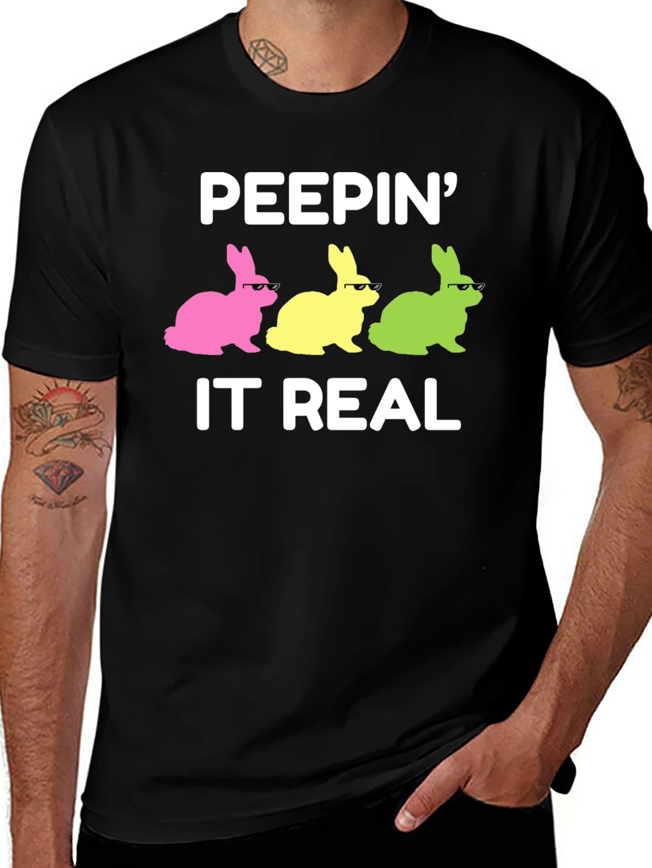 Peepin It Real Easter Bunny T-Shirt