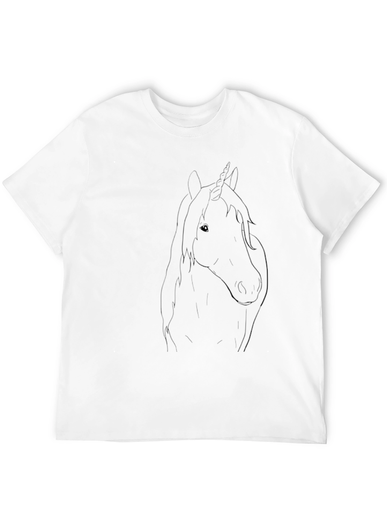 Unicorn Outline Black T-Shirt