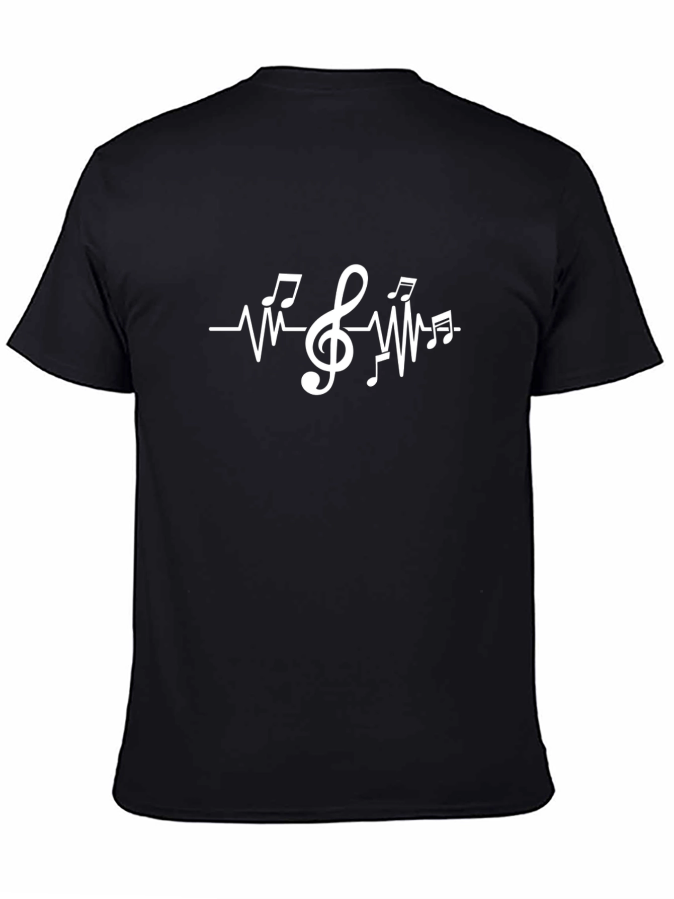 Musical Heartbeat T-Shirt - Black Crew Neck