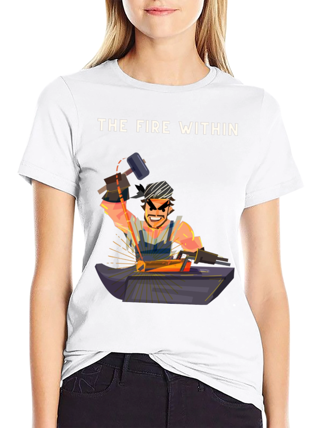 The Fire Within Black T-Shirt - Blacksmith Design