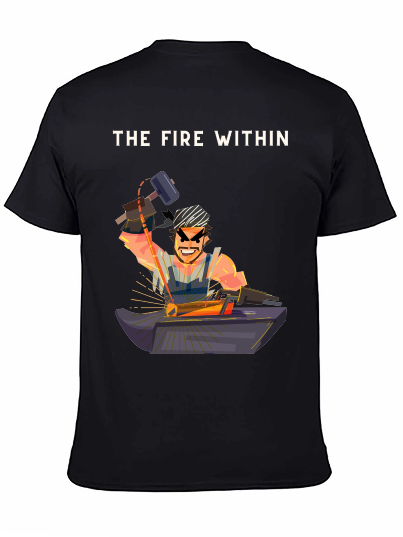 The Fire Within Black T-Shirt - Blacksmith Design