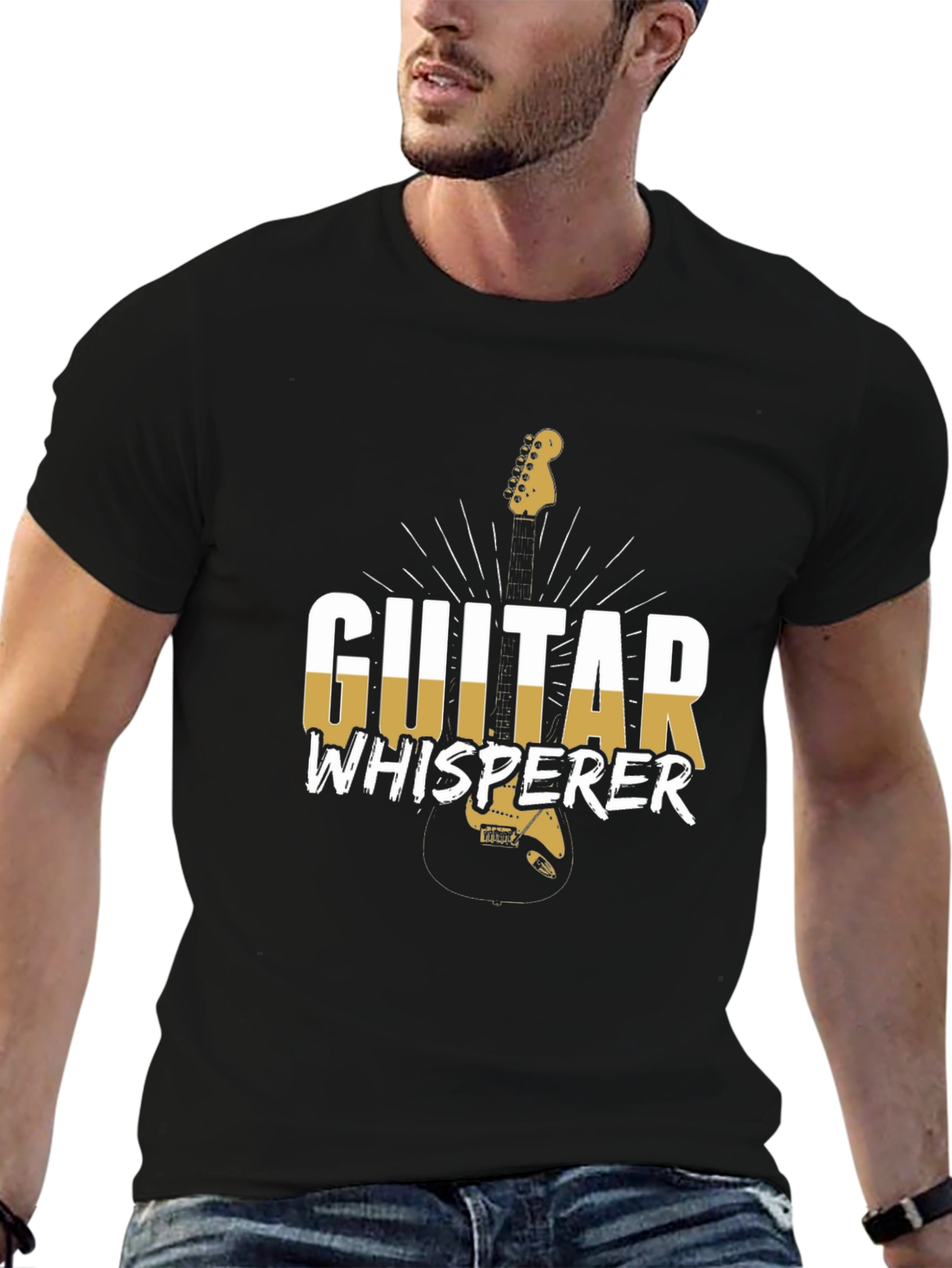 Guitar Whisperer Graphic Tee - Black Cotton T-Shirt