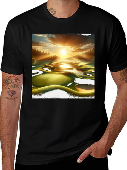 Golf Course Sunset Graphic Tee - Stylish and Comfortable
