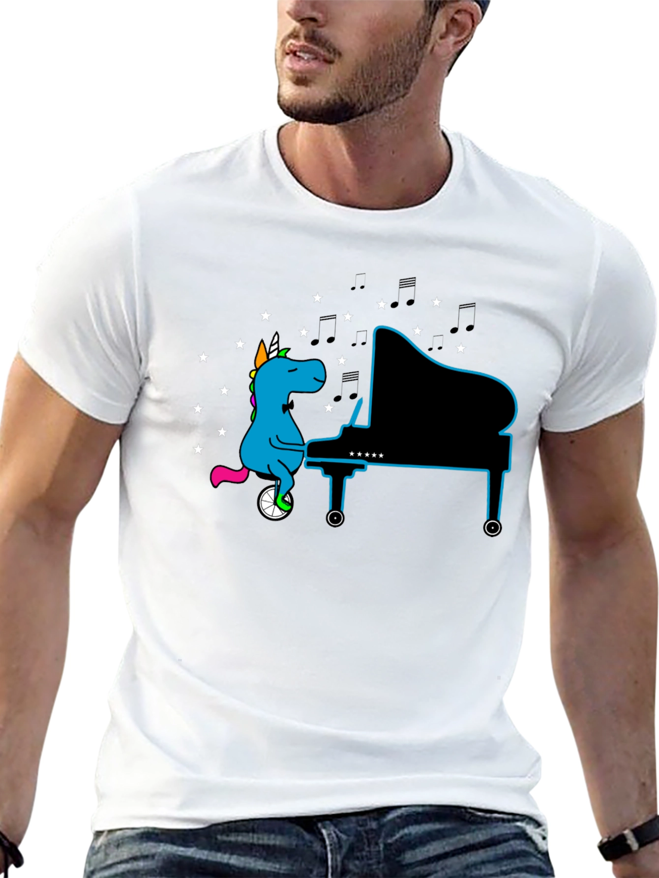 Unicorn Pianist Graphic Tee