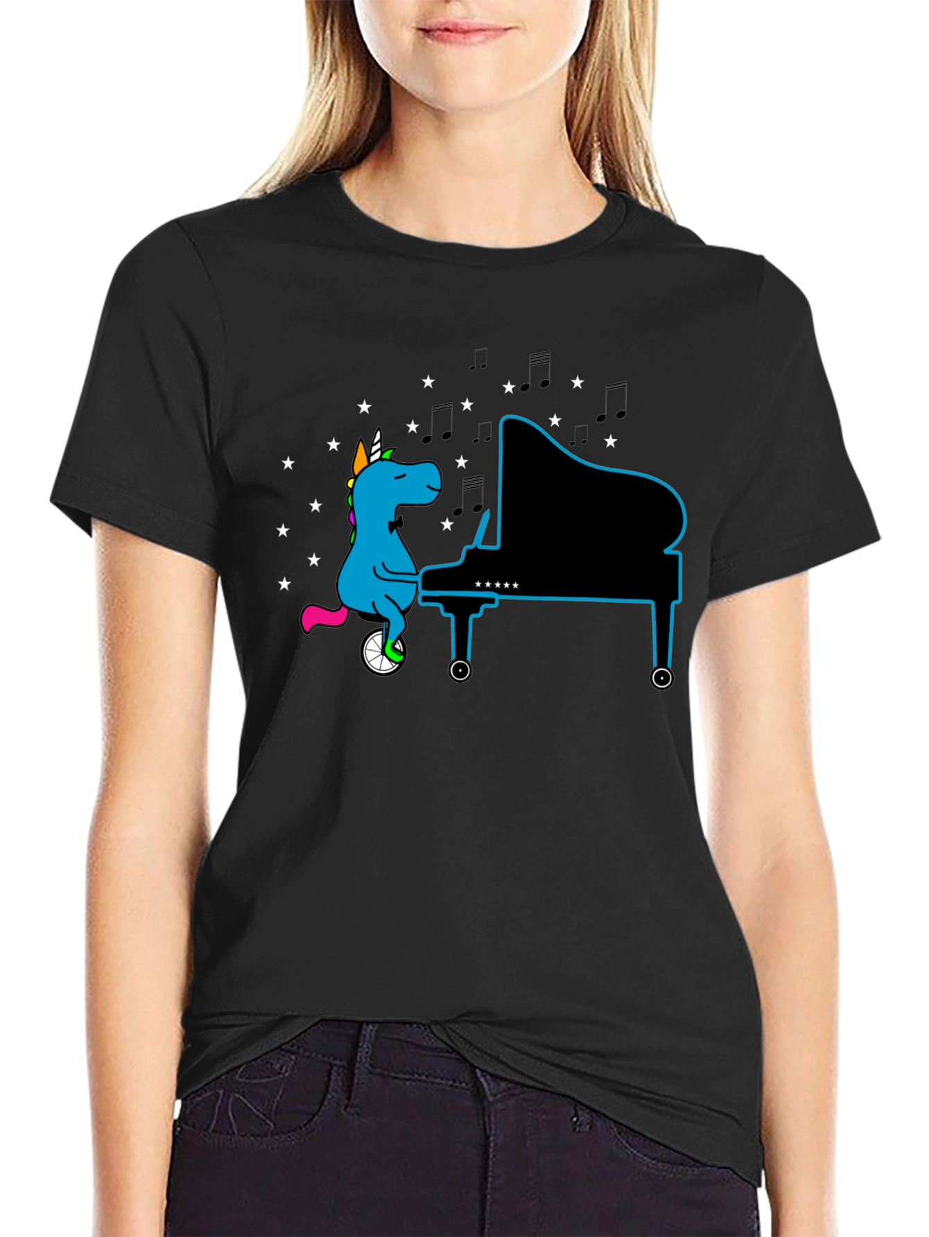 Unicorn Pianist Graphic Tee
